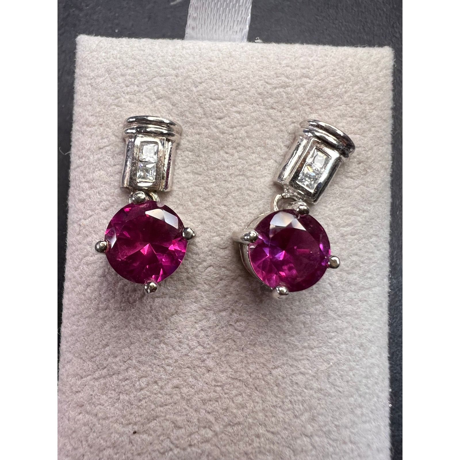 Other Lab purple sapphire and topaz sterling silver earrings Size ONE SIZE - 13 Thumbnail