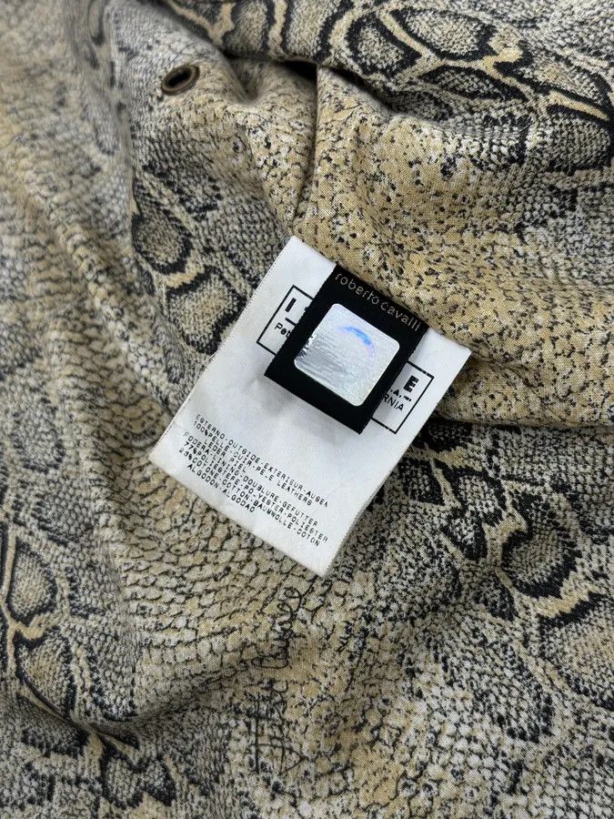Roberto Cavalli 2000s Cavalli Brown Eroded Leather Buckle Jacket Size US M / EU 48-50 / 2 - 10 Thumbnail