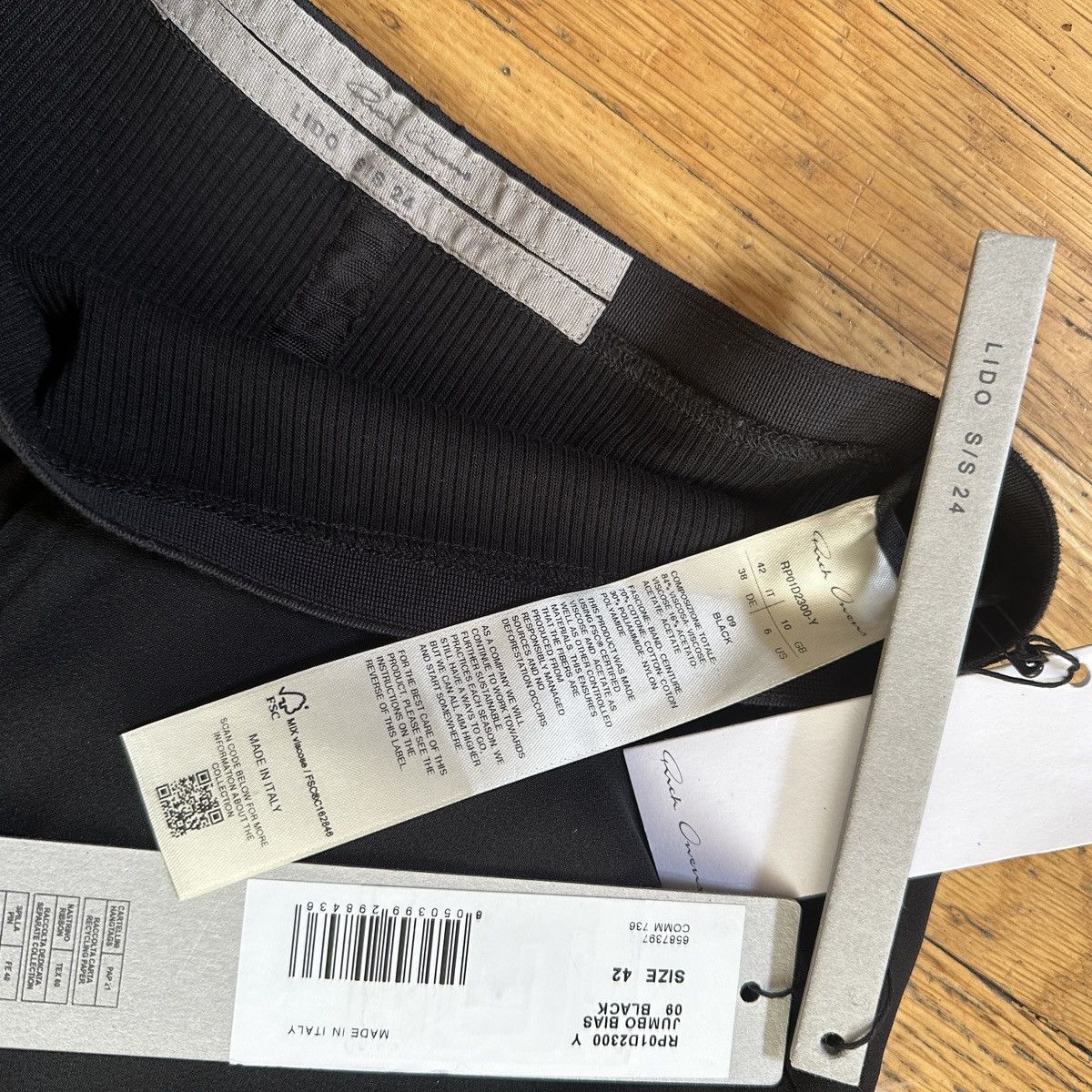 Rick Owens NWT rick owens ss24 lido jumbo bias pants black wide leg 42 Size 28" / US 6 / IT 42 - 4 Thumbnail
