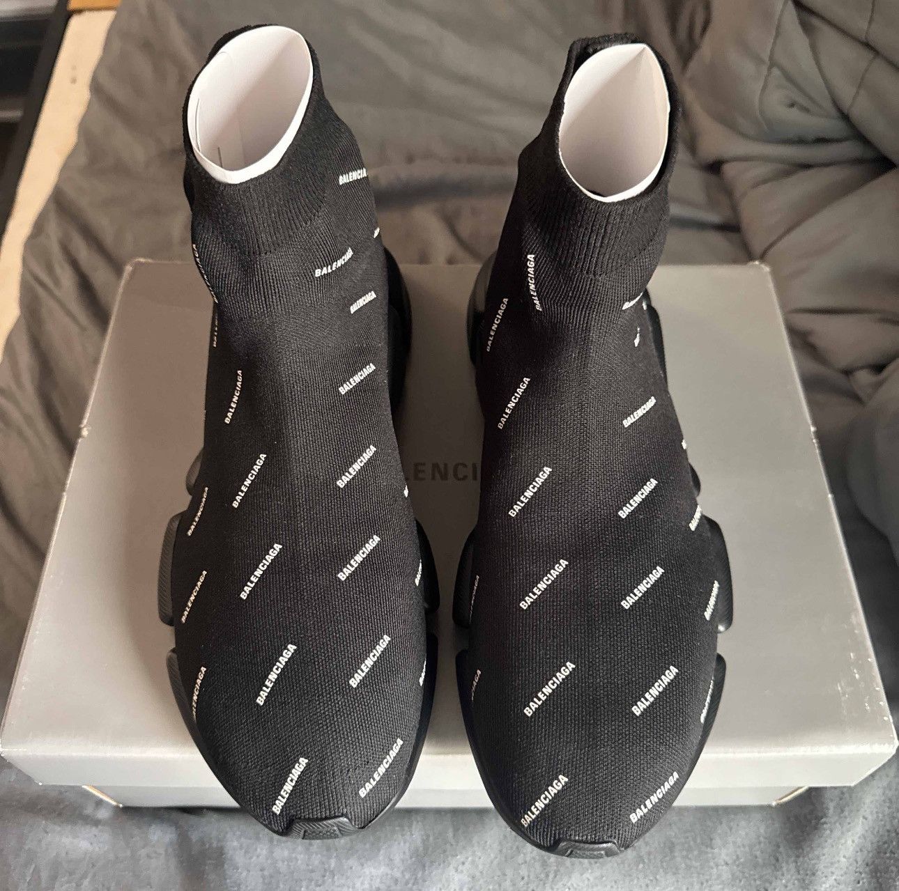 Balenciaga Balenciaga Speed 2.0 Sneaker 'All Over Logo - Black' Size US 11 / EU 44 - 3 Thumbnail