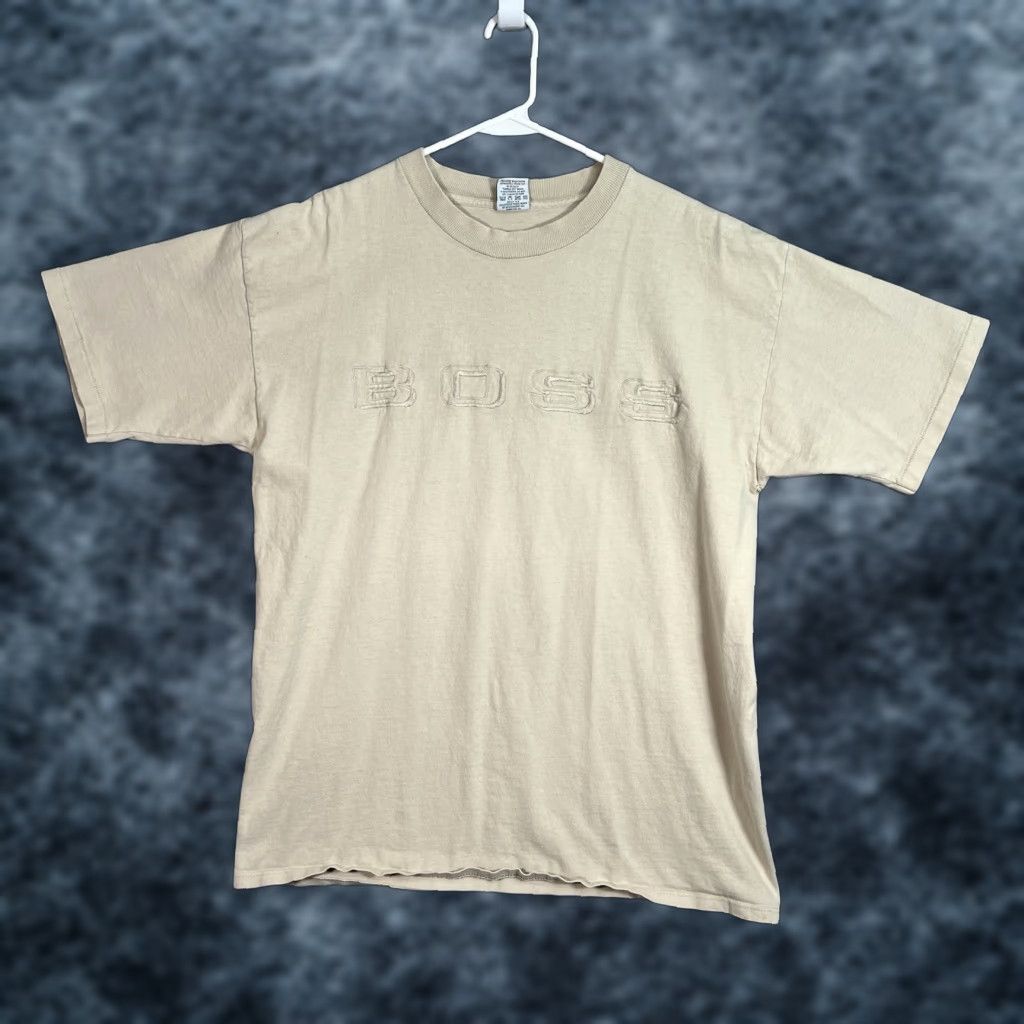 Vintage VINTAGE Boss Shirt Adult XL Beige 1990s Sportswear/Beach Mens Size US XL / EU 56 / 4 - 1 Thumbnail