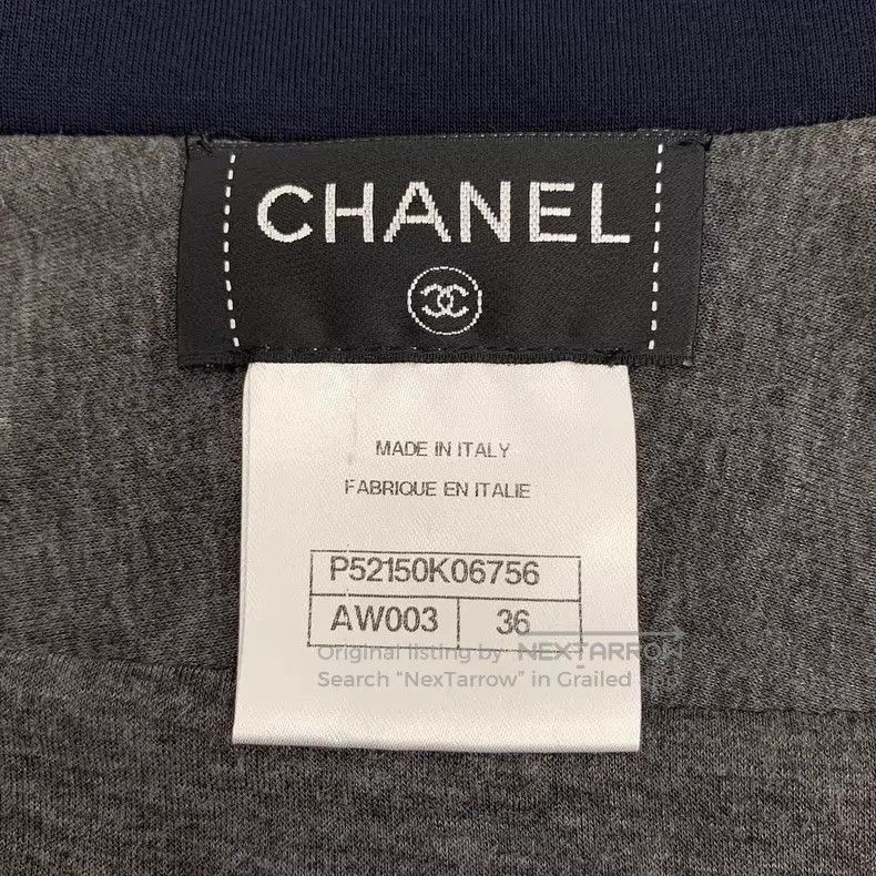 Chanel Chanel Dark blue camellia embossed stand-up collar zipper Size XS / US 0-2 / IT 36-38 - 5 Thumbnail