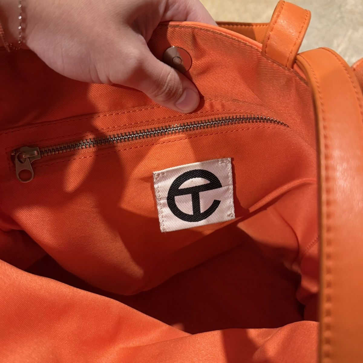 Telfar Telfar Shopping Tote Bag Orange Vegan Leather Medium Size ONE SIZE - 12 Thumbnail