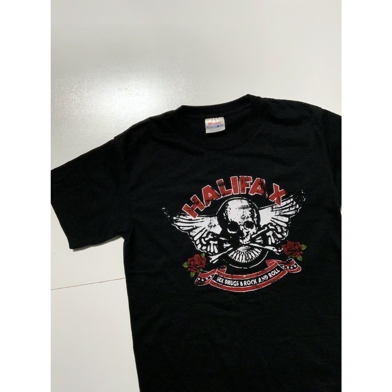 Hanes VINTAGE Y2K 2000s Halifax Sex Drugs Rock & Roll Skull Pop Punk Rock Band T-Shirt S Mens Black Skull Pop Punk Rock Band T-Shirt S Size US S / EU 44-46 / 1 - 3 Thumbnail