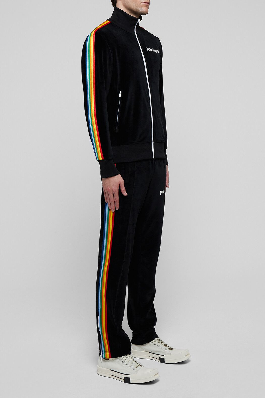 Palm Angels o1in1s0225 Q:1/ Rainbow Chenille Track Jacket in Black/White Size US S / EU 44-46 / 1 - 2 Thumbnail