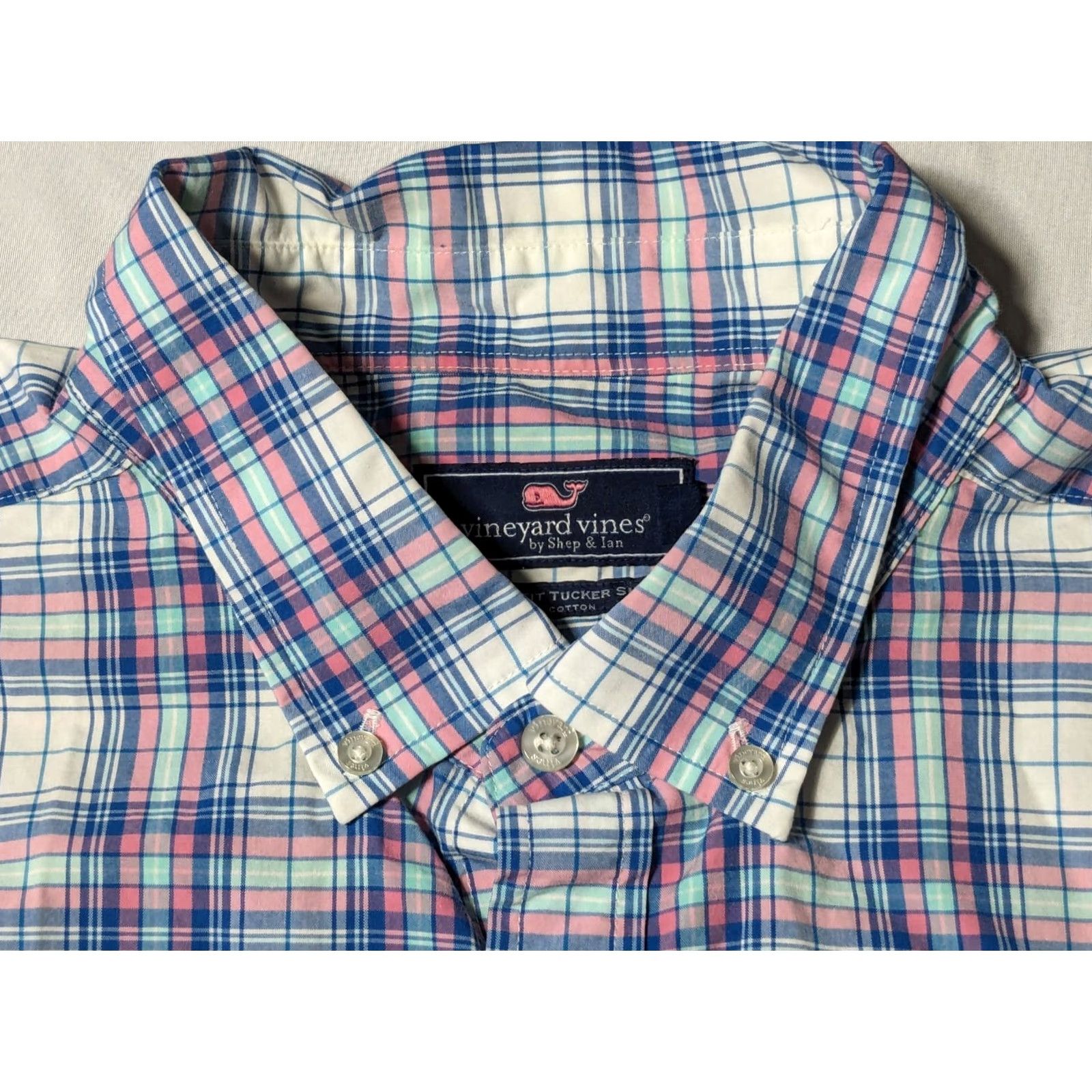 Vineyard Vines VINEYARD VINES Classic Fit Tucker Shirt Men 2XL Pink Plaid Cotton Button-Up Long Sleeve 100% Cotton Shirt Size US XXL / EU 58 / 5 - 7 Thumbnail