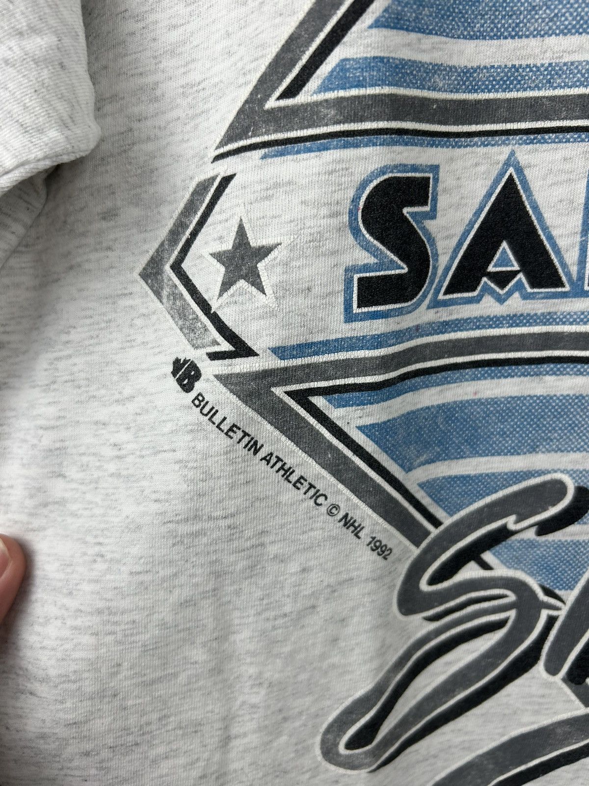 NHL Vintage 90s San Jose Sharks 1992 Hockey T shirt Size US L / EU 52-54 / 3 - 7 Thumbnail