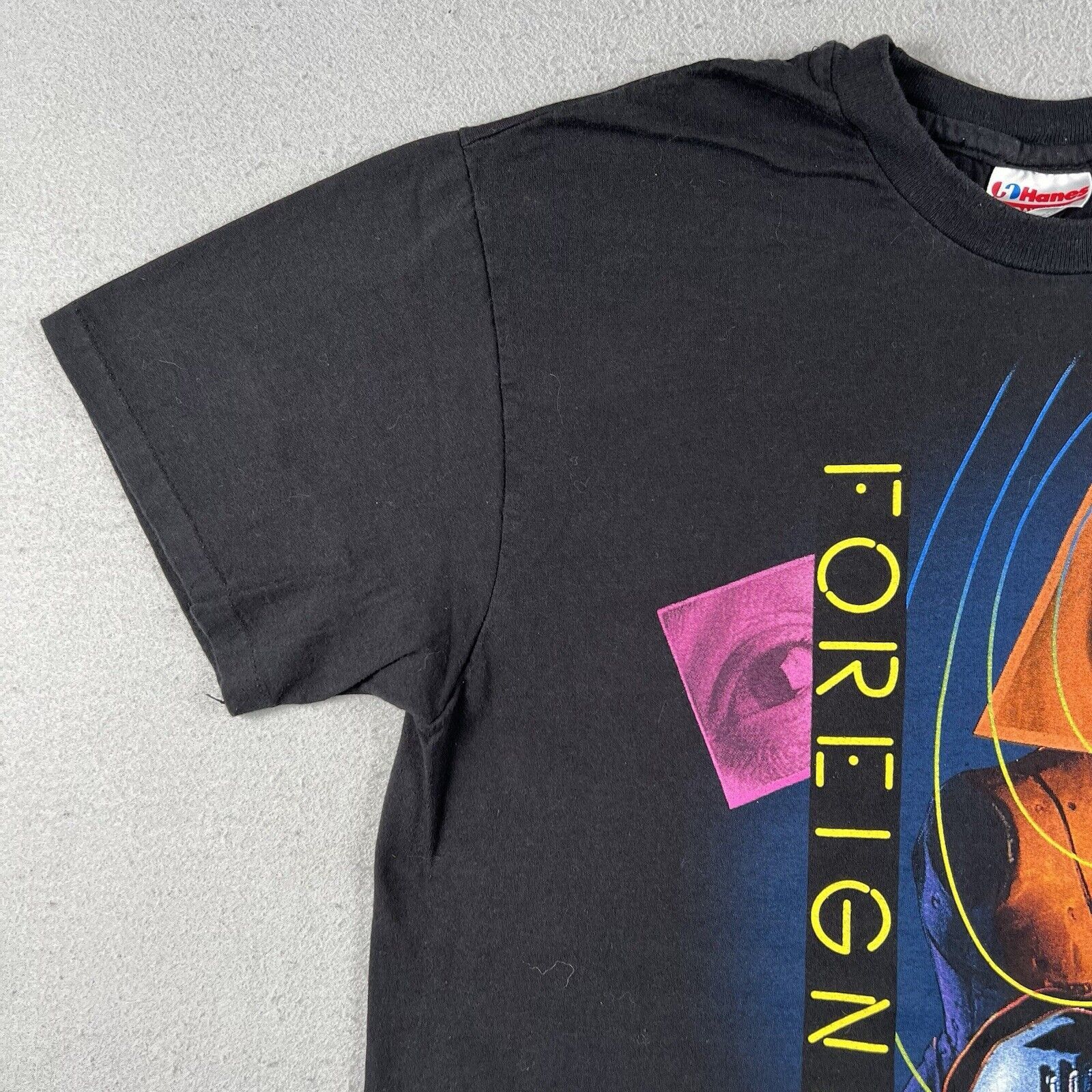 Hanes 1992 Foreigner Reunion World Tour Shirt Large Black Size US L / EU 52-54 / 3 - 3 Thumbnail