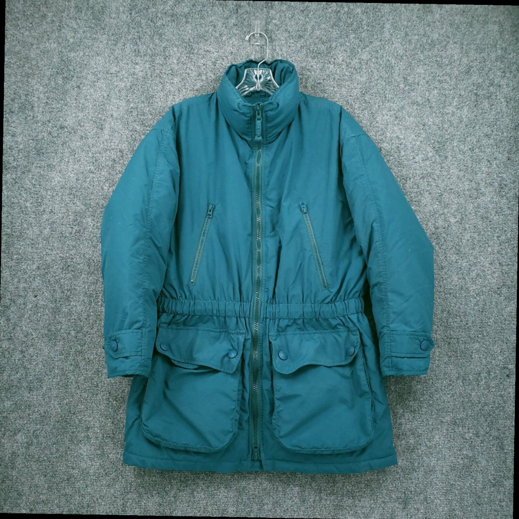 Eddie Bauer offers Mens Large Teal Color Block Vintage Jacket Full Zip