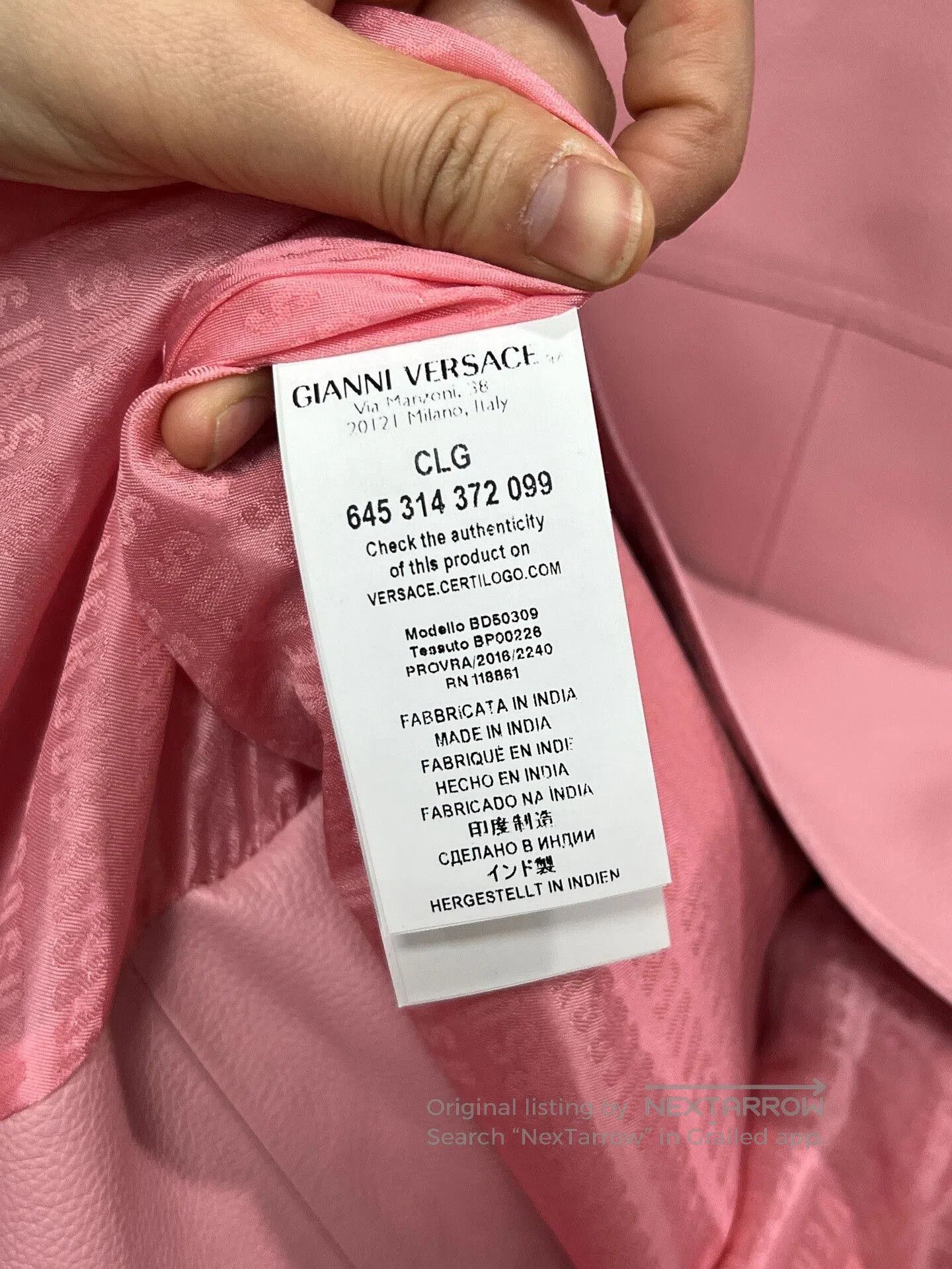 Versace pink leather jacket by Versace. Size M / US 6-8 / IT 42-44 - 6 Thumbnail