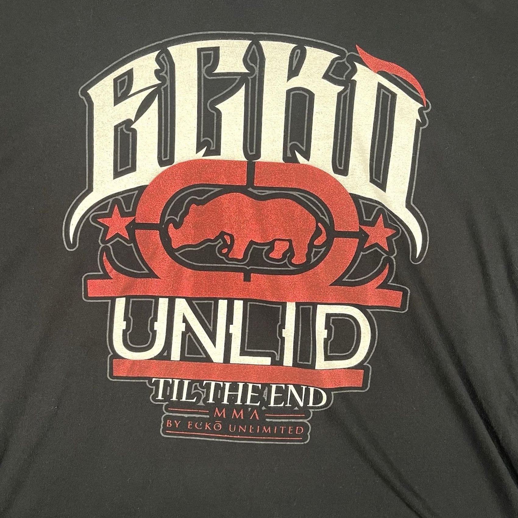 Ecko Unltd. Echo Unltd MMA by Ecko Unlimited Mens 3XL Short Sleeve Graphic Tee Black Red} Size US 39 - 3 Thumbnail