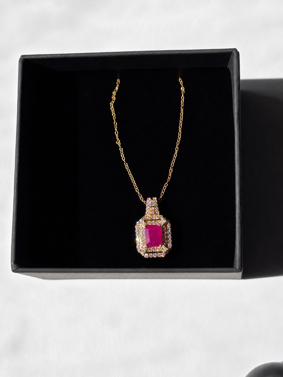 Other Taveta Ruby & Moissanite Pendant 18k Vermeil Yellow Gold Size ONE SIZE - 7 Thumbnail