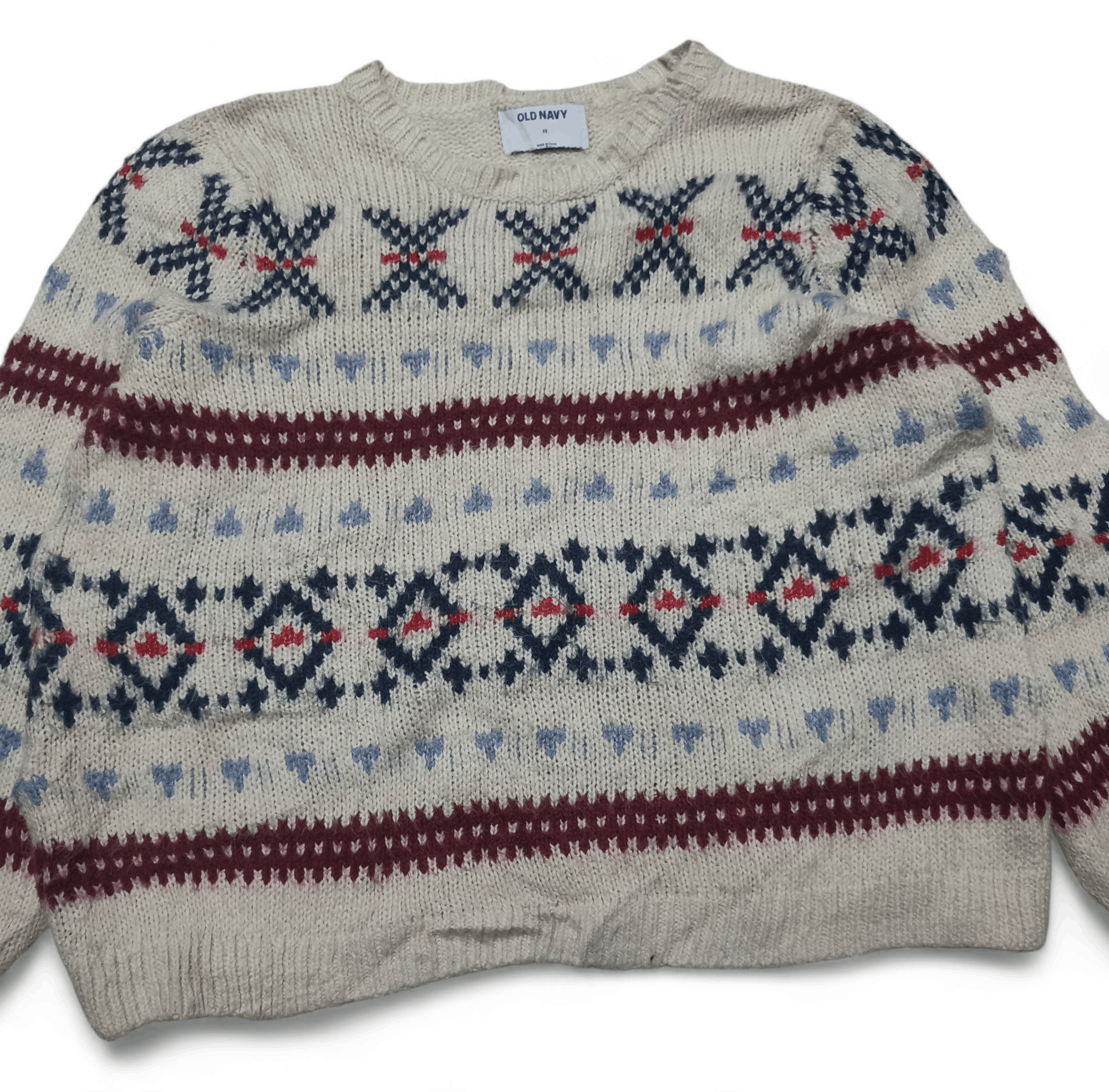Other Vintage 90s OLD NAVY Ethnic Motifs Pattern Knit Sweater Size XS / US 0-2 / IT 36-38 - 2 Thumbnail