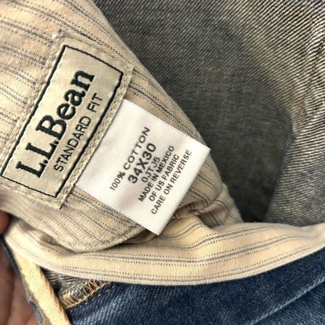 Vintage LL Bean Mens Jeans Blue Denim 100% Cotton 34x30 Regular Fit 5-Pocket Design Medium Size US 34 / EU 50 - 3 Thumbnail