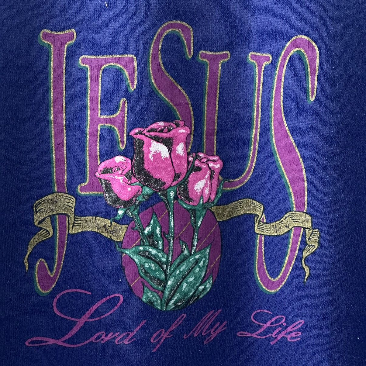 Fruit Of The Loom × Vintage Sweatshirt Jesus lord of my life Size US M / EU 48-50 / 2 - 2 Thumbnail