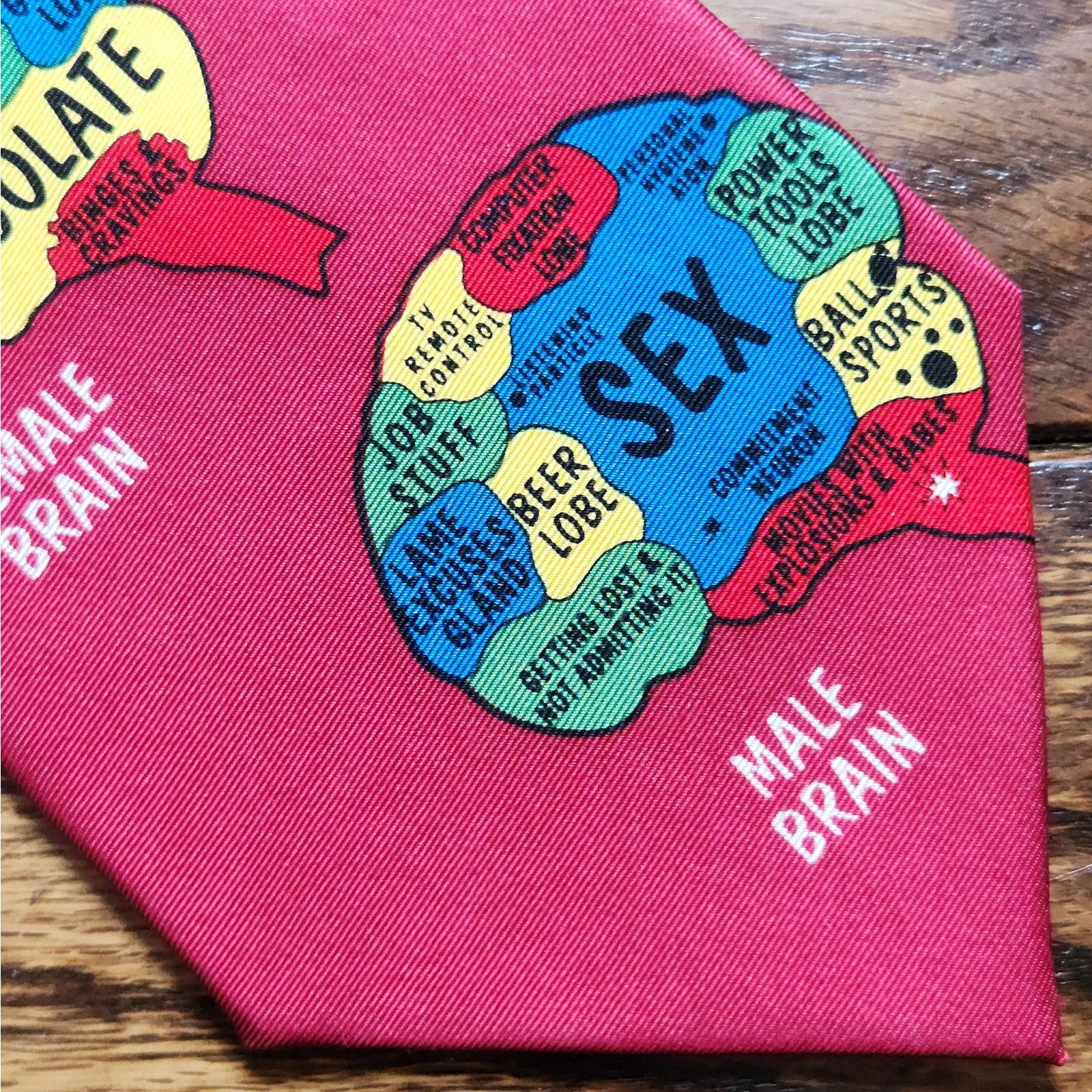 Vintage Vintage Novelty Tie Men's & Women's Brain Gender Sexes Silk Size ONE SIZE - 5 Thumbnail