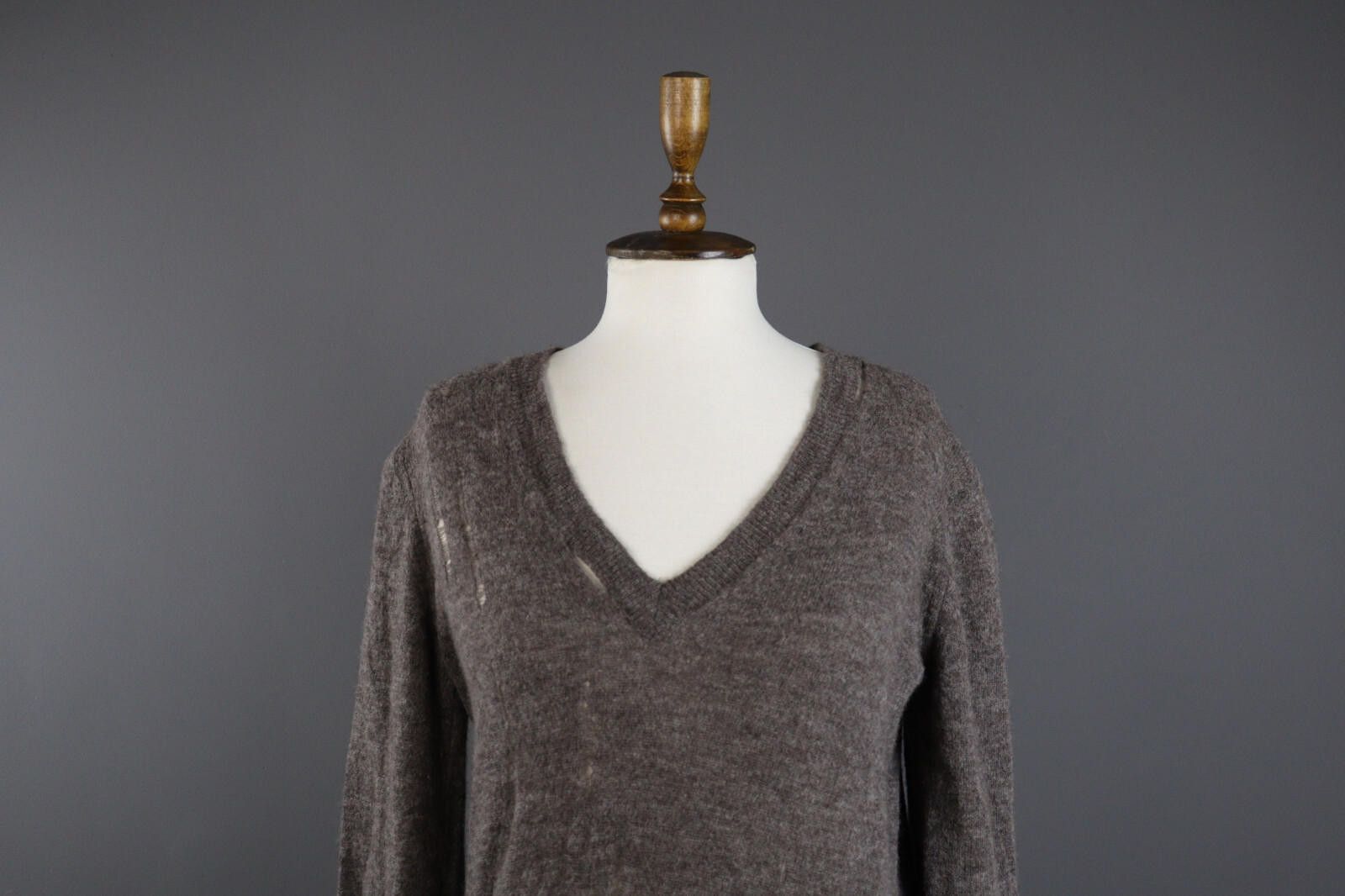 Designer Manila Grace Denim Alpaca Wool Bodycon Sweater Dress 2 Size XS / US 0-2 / IT 36-38 - 2 Thumbnail