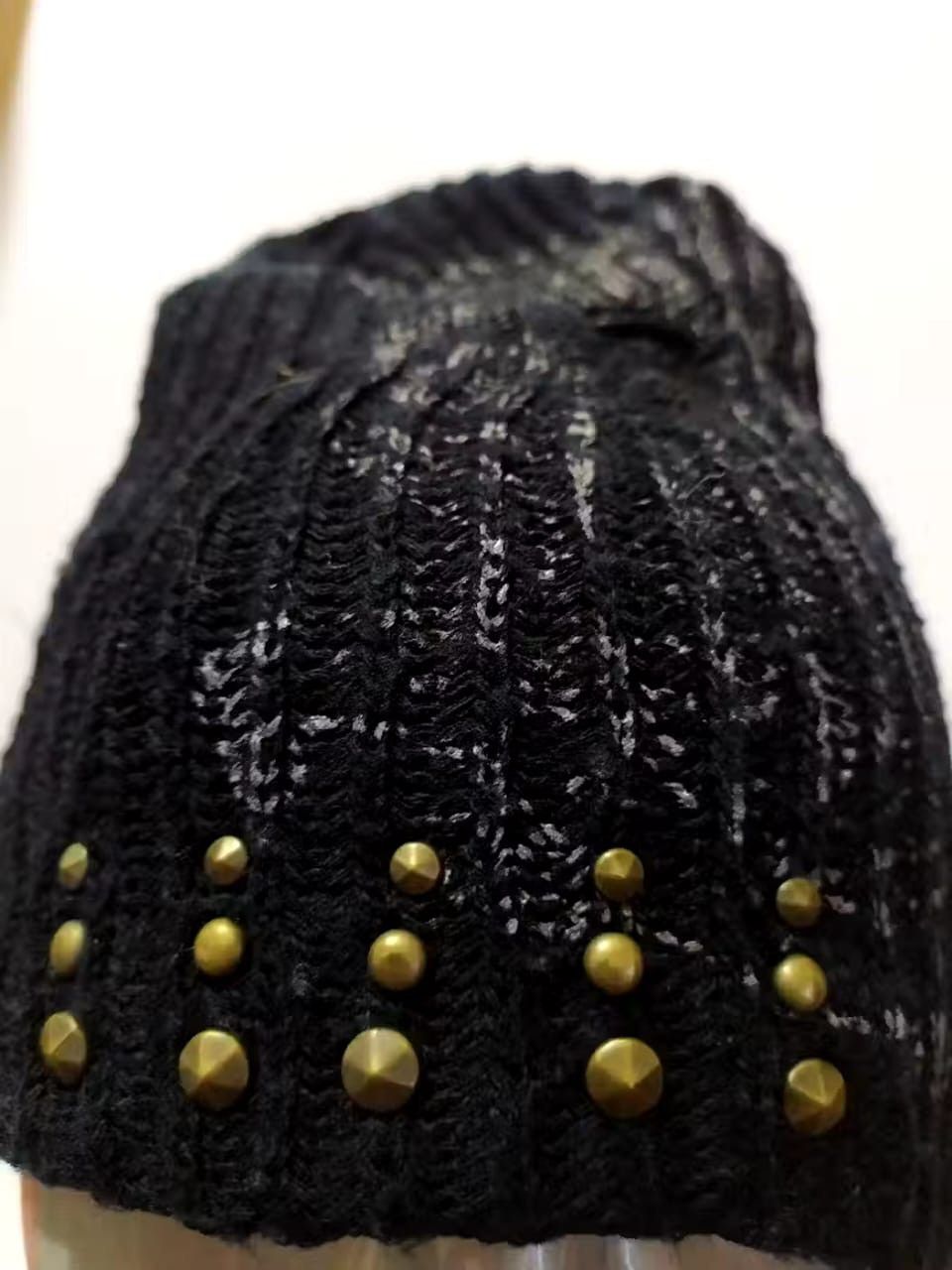 Handmade Unknown Skull Distressed Beanie Punk Bondage Studded Hats Size ONE SIZE - 4 Thumbnail