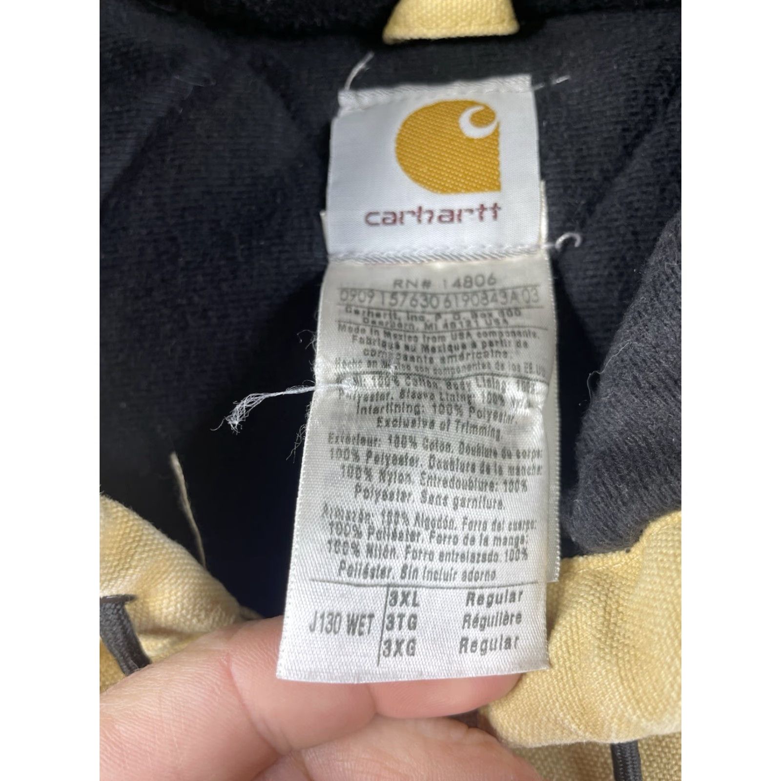 Carhartt VINTAGE Carhartt Jacket Mens Sandstone Hooded J130 Wet 3XL Lined Duck Canvas Shirt Kit Size US XXL / EU 58 / 5 - 2 Thumbnail