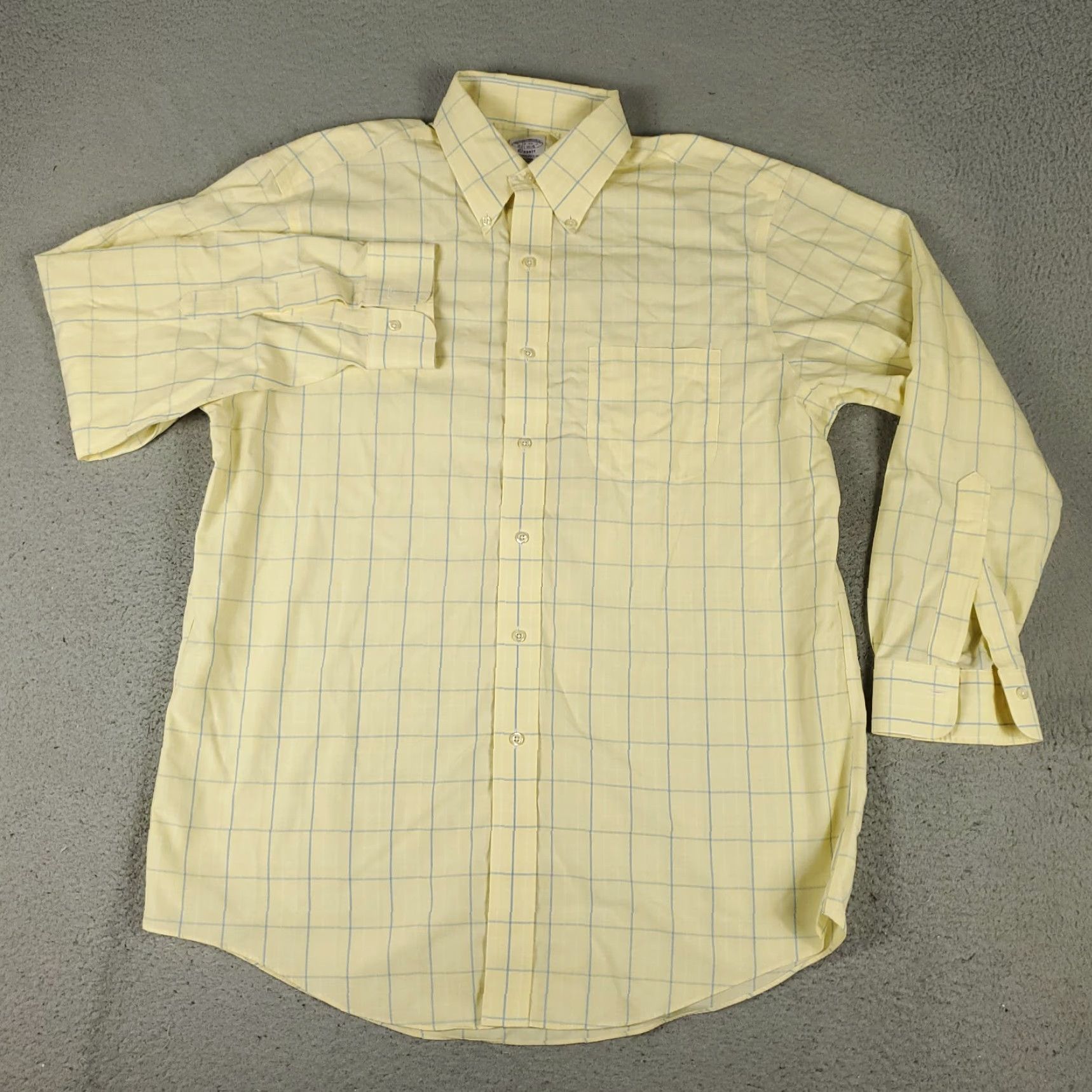 Brooks Brothers Brooks Brothers Shirt Mens 16 Yellow Check Regent Dress Button Up Long Sleeve Regular Mens Size 42R - 2 Thumbnail
