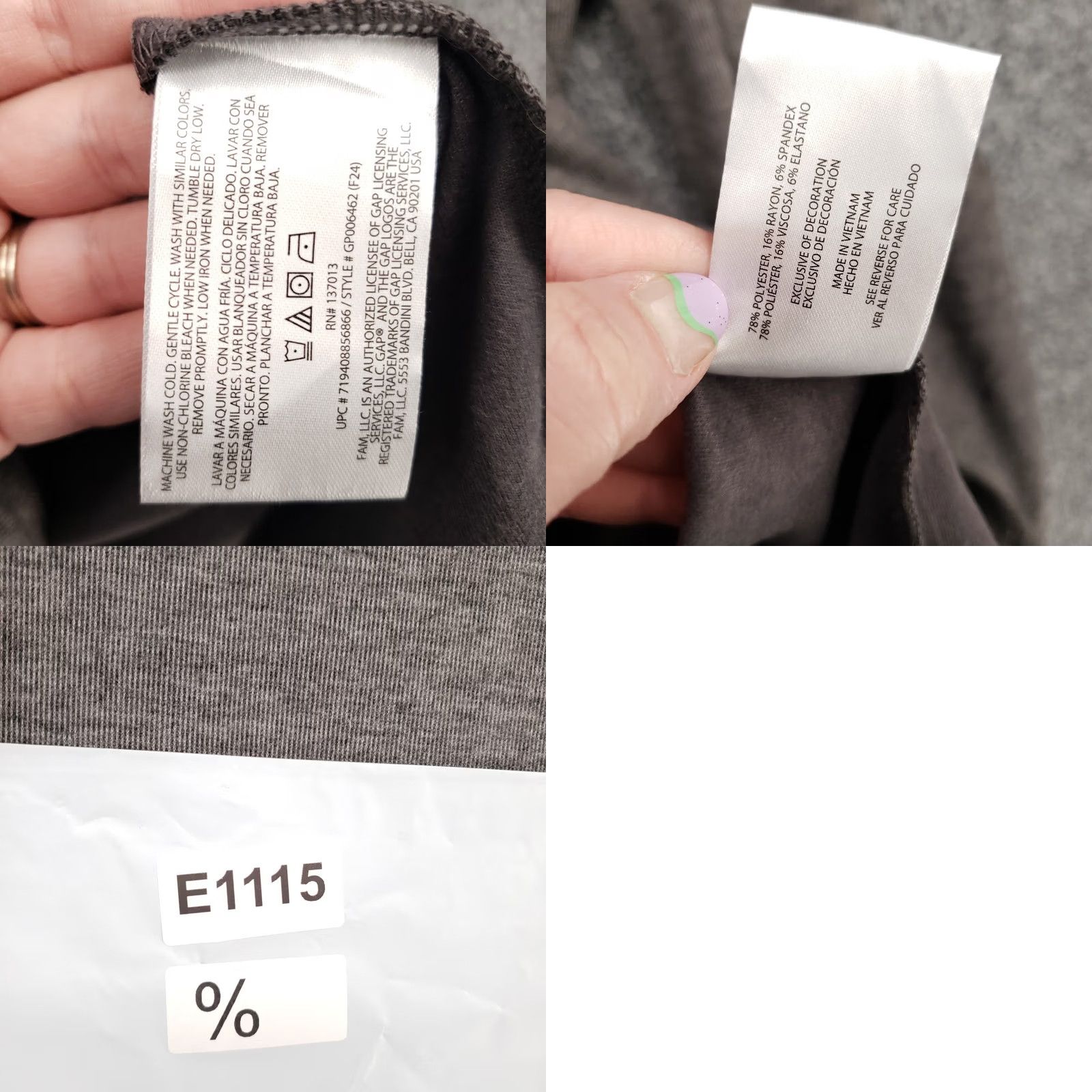 Gap Gap Mens L Large Gray Long Sleeve 1/4 Zip Stretch Mock Neck Pullover Sweater Size US L / EU 52-54 / 3 - 9 Thumbnail
