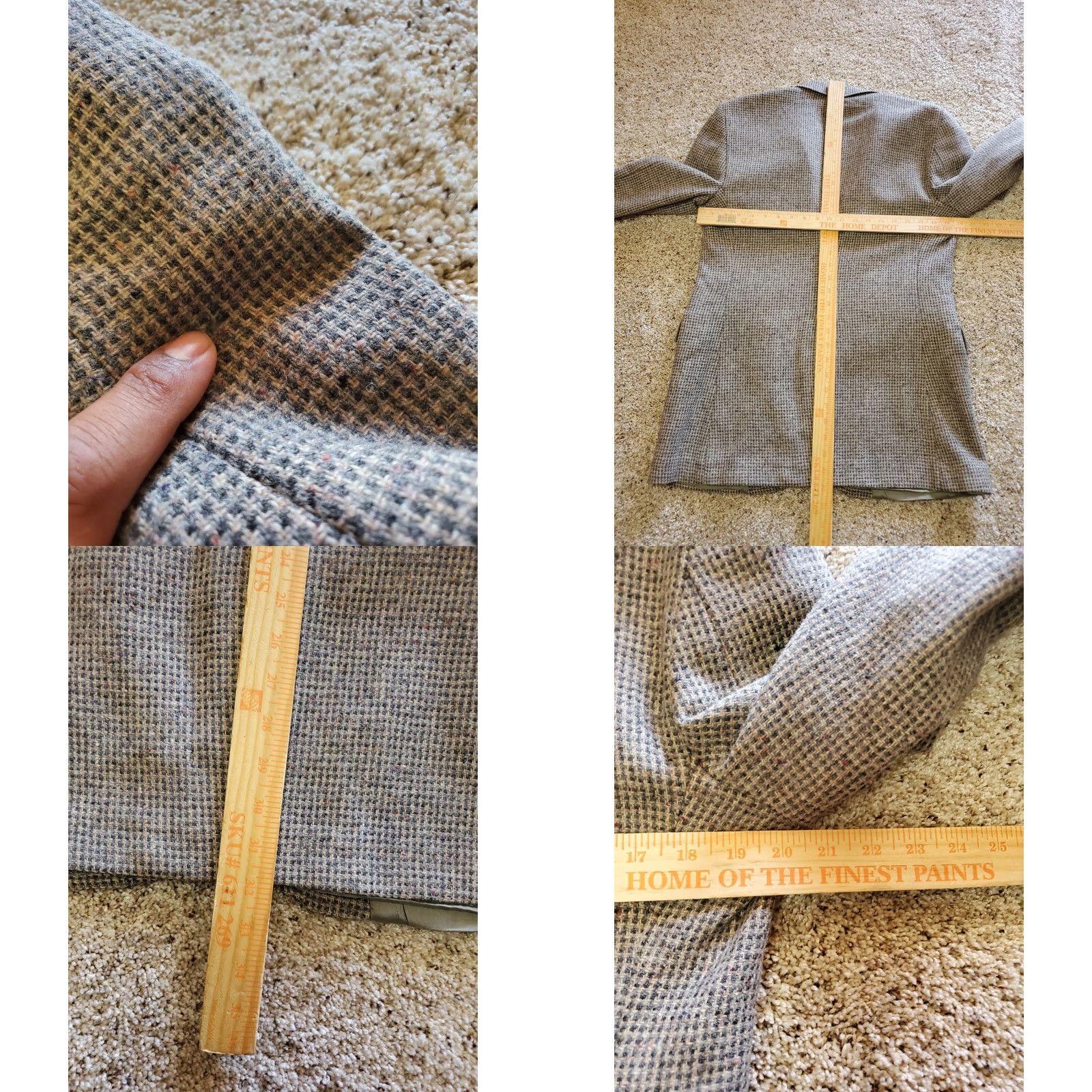 Levi's VINTAGE Levi's Blazer Jacket Wool Tweed 42 Reg Single-Breasted Notch Lapel Gray Mens 2 Piece Wool Tweed Tailored Classic 70s Size 42R - 8 Thumbnail