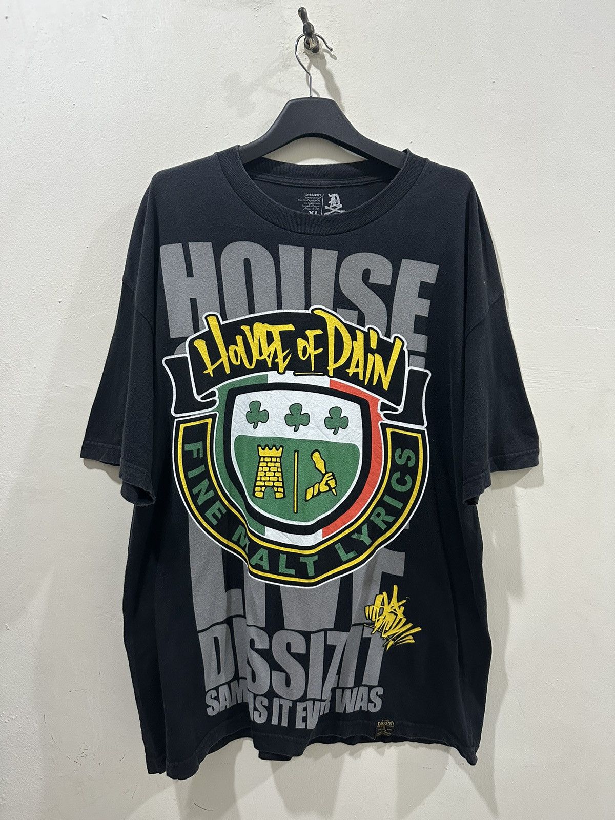 image of House Of Pain Dissizit Fade Black Tee in Faded Black, Men's (Size XL)