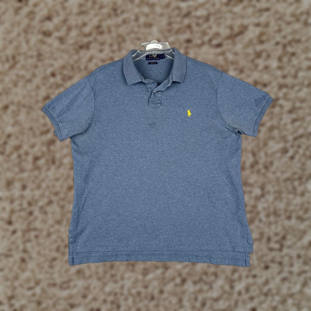Ralph Lauren VINTAGE Ralph Lauren Polo Shirt Mens Large Blue 100% Cotton Knit Polo Golf Pony Modern American Sports Shirt Mens Large Blue 100% Cotton Knit Size US L / EU 52-54 / 3 - 1 Thumbnail
