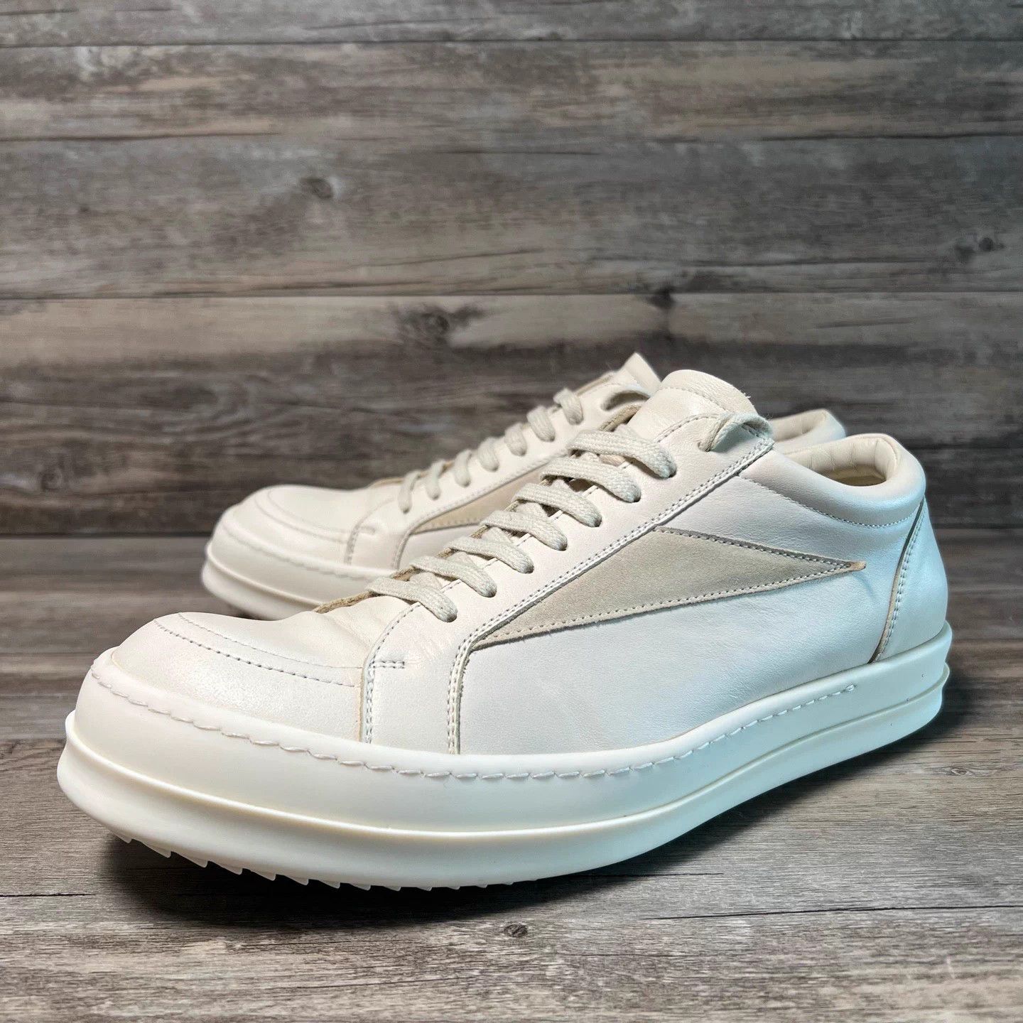 adidas gazelle silver green womens ADIDAS x RICK OWENS SS14 Size 10.5 Vicious White Black Taupe Color Blo   Sui Generis Designer Consignment