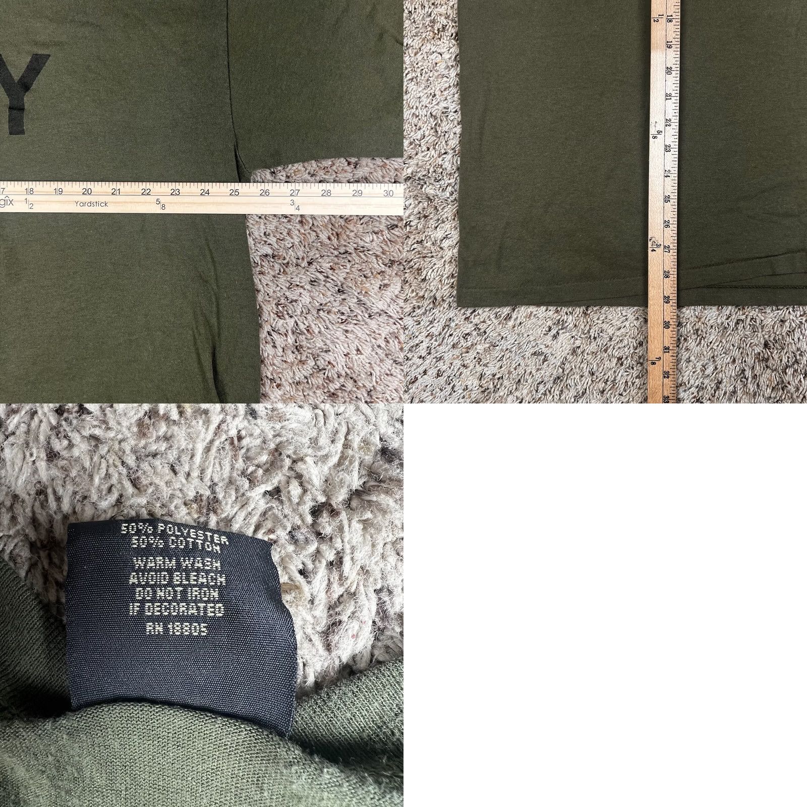 Vintage VINTAGE Tee Swing Army Spellout Graphic T-Shirt 2XL Green Army 90s 80s Military Single Stitch Shirt Mens Size US XXL / EU 58 / 5 - 8 Thumbnail