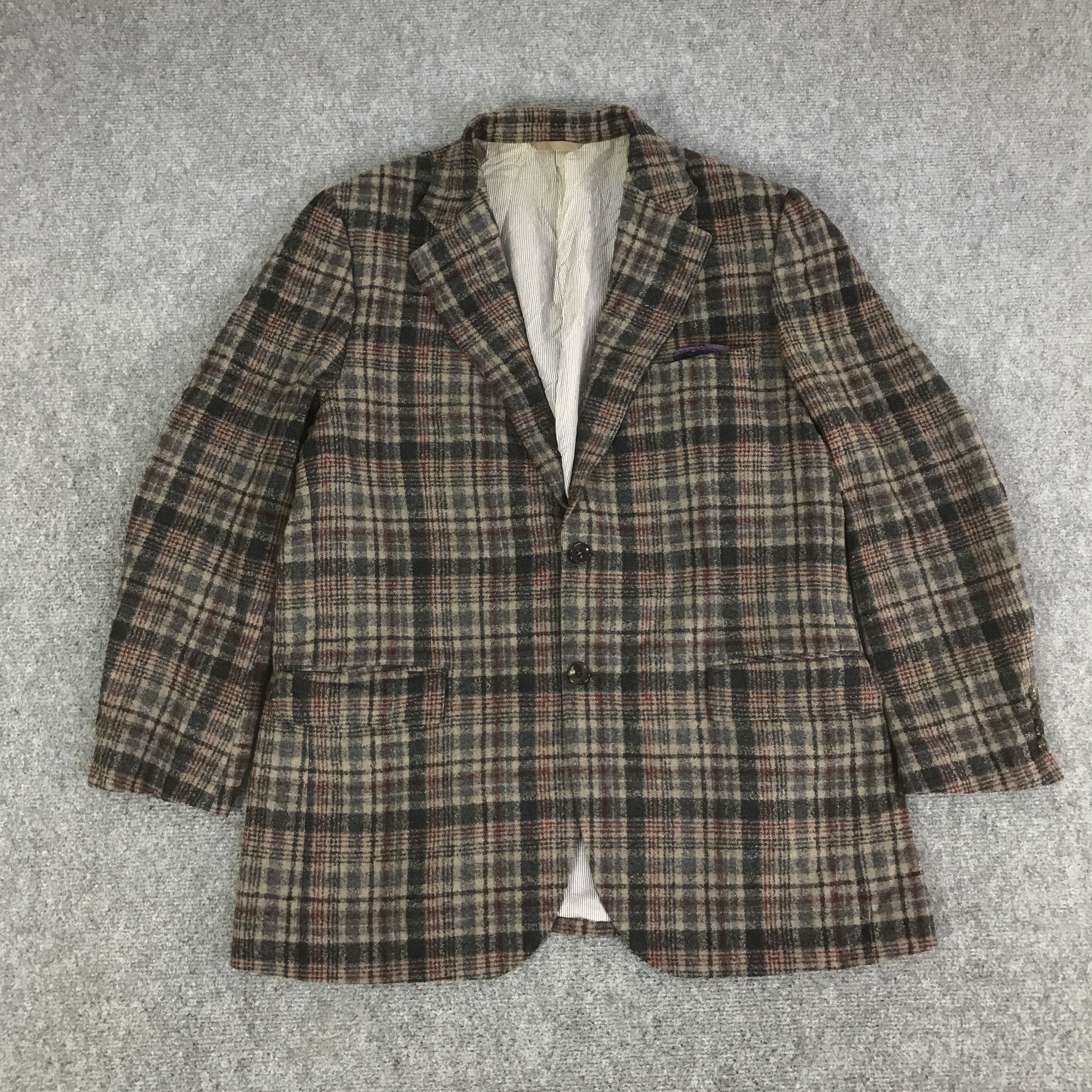 Ermenegildo Zegna ERMENEGILDO ZEGNA TARTAN BLAZER COAT JACKET K138B10 Size US L / EU 52-54 / 3 - 1 Thumbnail