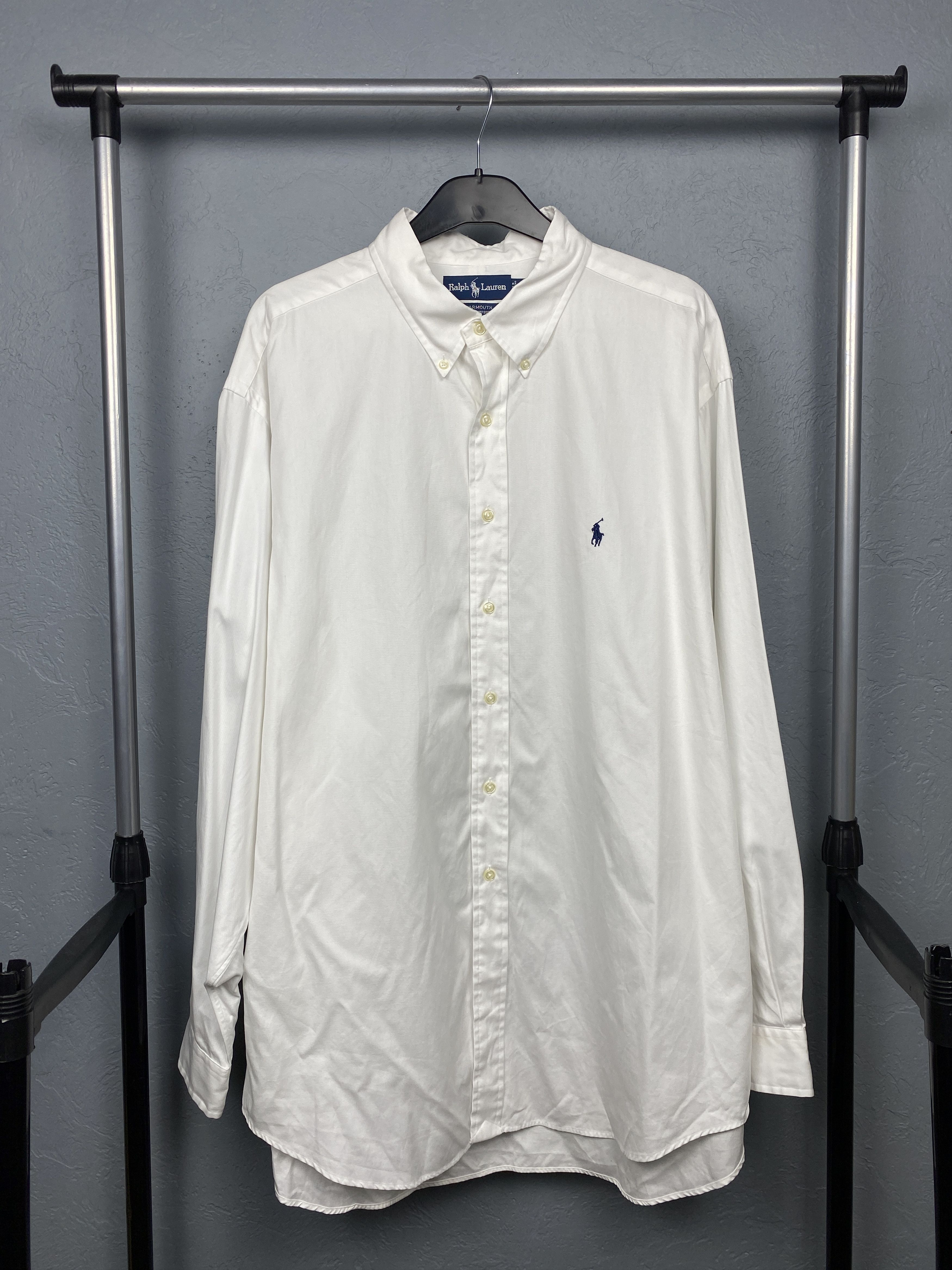 Polo Ralph Lauren × Ralph Lauren × Vintage Polo Ralph Lauren Vintage Mens White Shirt Y2K Size US XXL / EU 58 / 5 - 1 Thumbnail