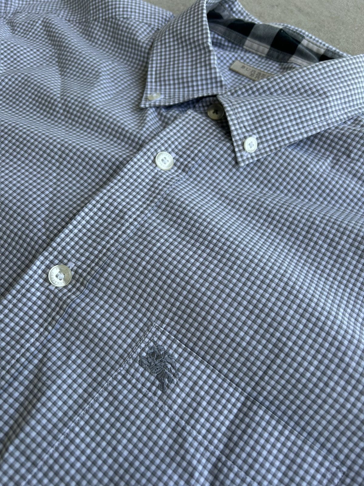 Burberry White and grey burberry button up shirt Size US L / EU 52-54 / 3 - 2 Thumbnail