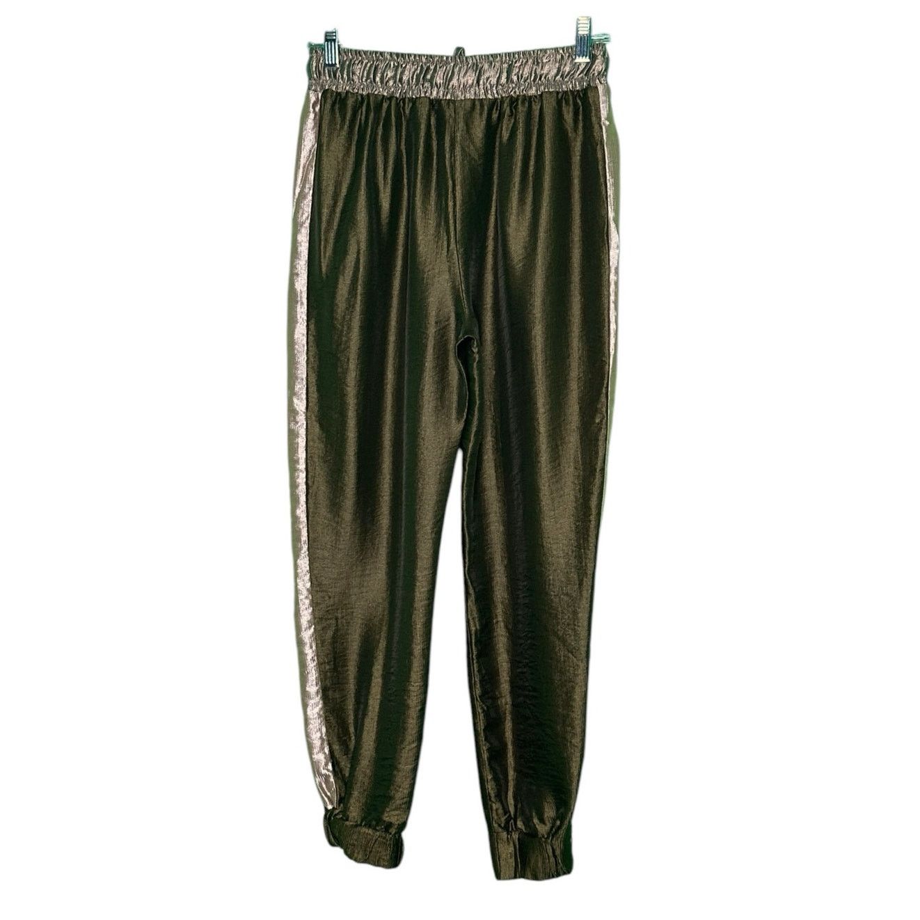 Zara Zara gold green satin effect pull on cuffed pants size Small Size 27" / US 4 / IT 40 - 2 Thumbnail