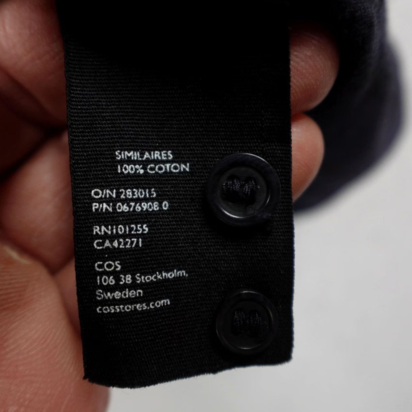 Cos COS Shirt Mens XL Dark Blue Plaid Band Collar Button-Up Collection Of Style Size US XL / EU 56 / 4 - 5 Thumbnail