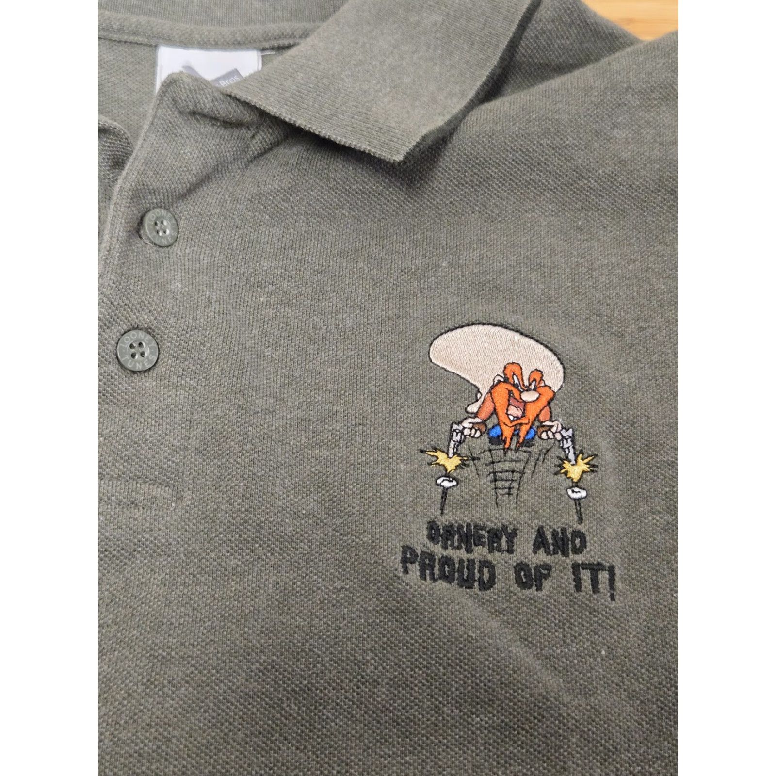 Vintage VINTAGE Warner Bros Studio Store Polo Shirt Mens Medium Green Cartoon Orney And Proud Of It Polo Shirt Mens Medium Green Cartoon Size US M / EU 48-50 / 2 - 2 Thumbnail