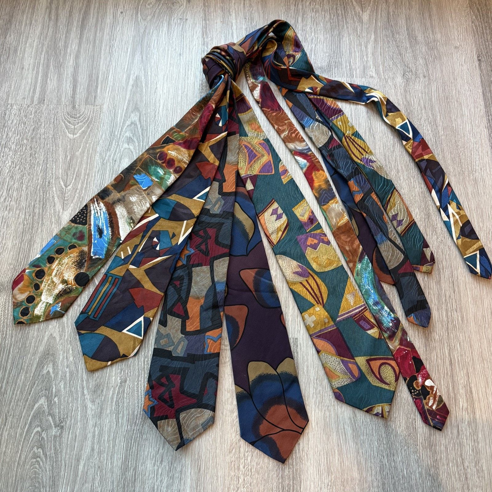 Other Lot of Bica Uomo Mens 5pc Silk Neck Tie Lot Abstract Size ONE SIZE - 1 Thumbnail