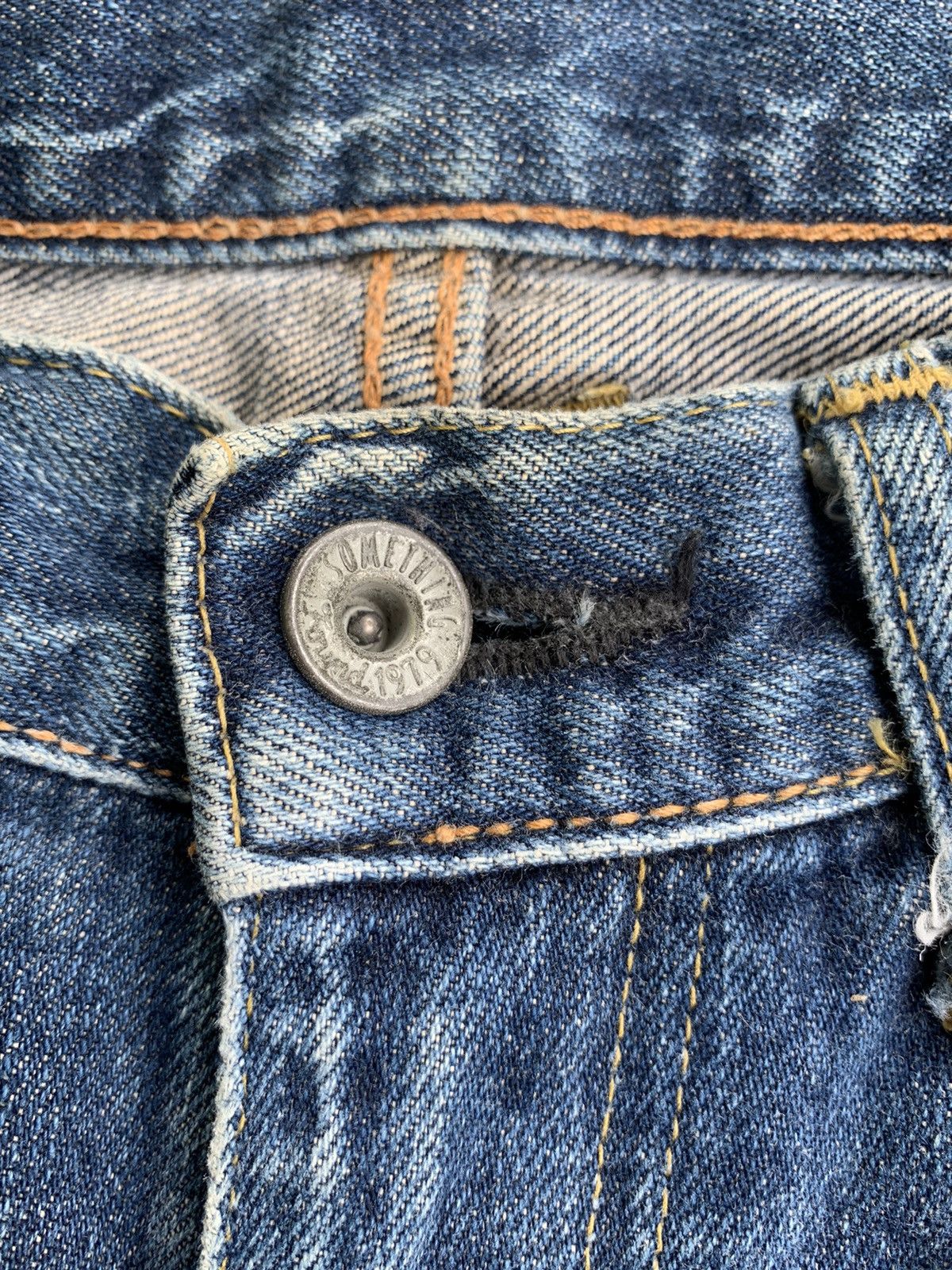 Edwin × Jean Baggy Jeans Something By Edwin 505 Selvedge Distressed Denim Size US 27 - 12 Thumbnail