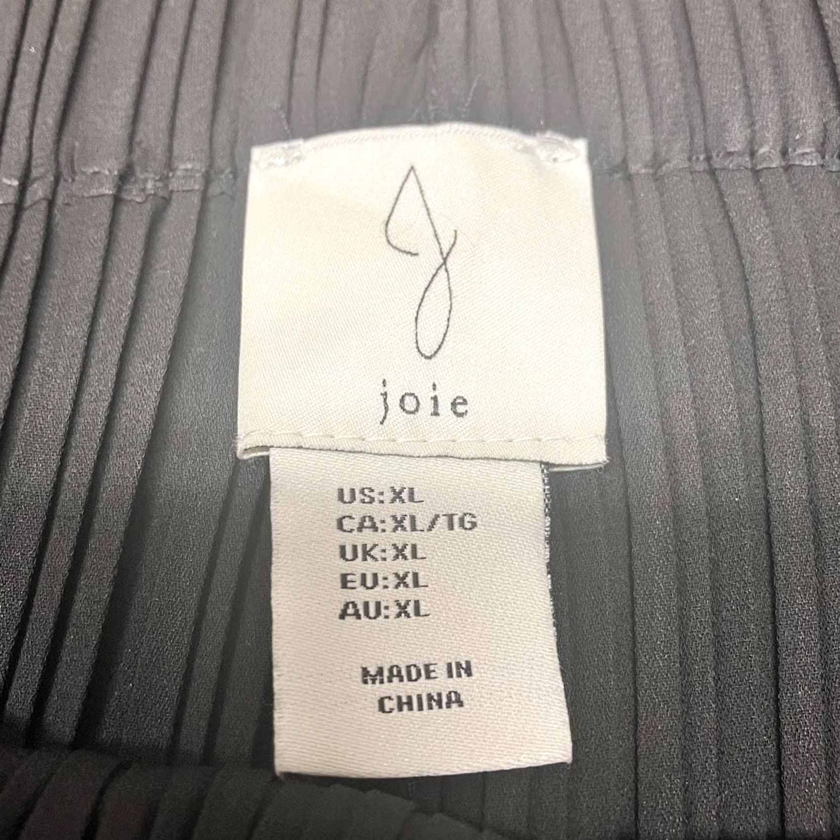 Joie Joie Pants Womens XL Black Wide Leg Textured Pleated Cropped Stretch High Waist Size 40" / US 18 - 4 Thumbnail