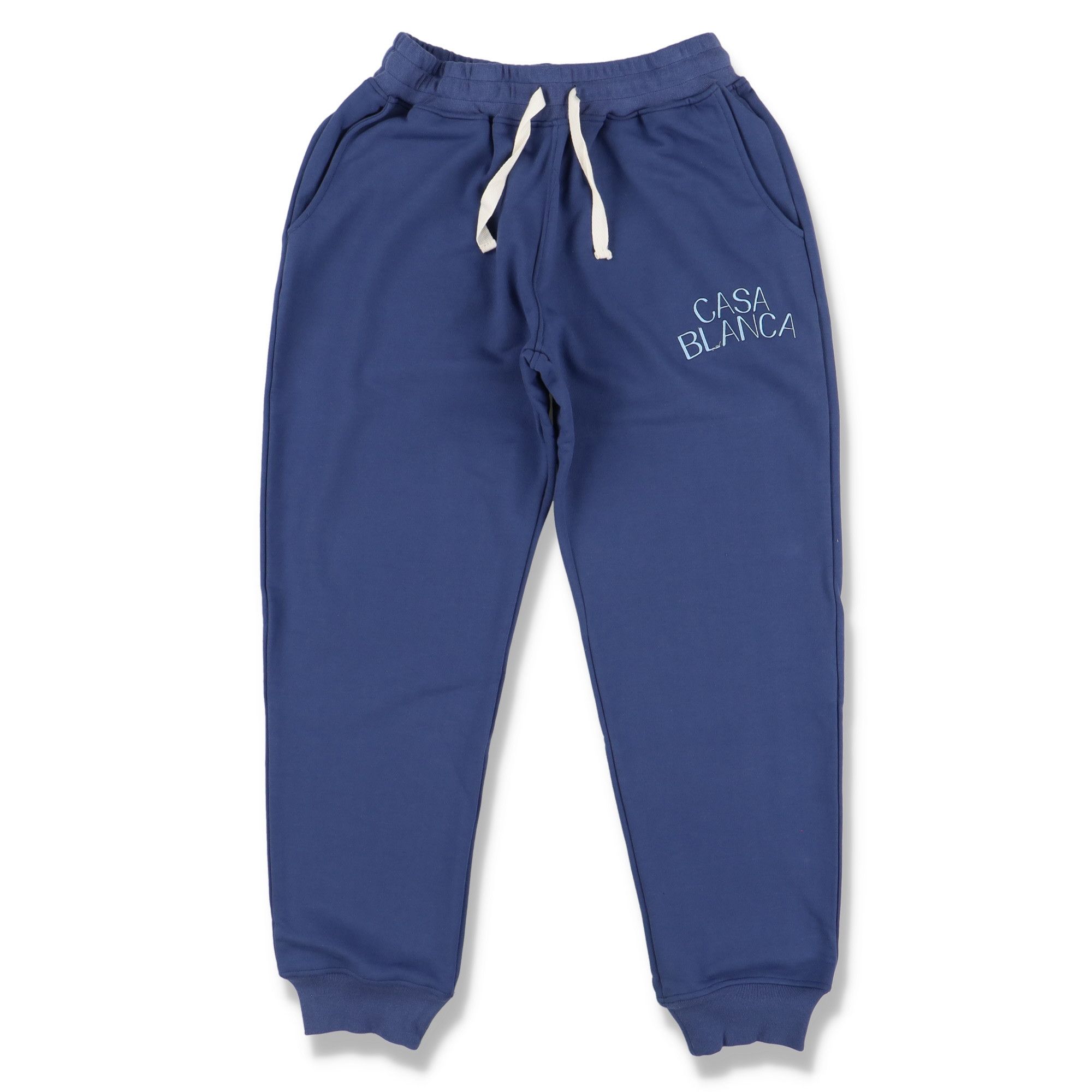 Image of Casablanca Navy Embroidered Arch Logo Sweatpants, Women's (Size 34)