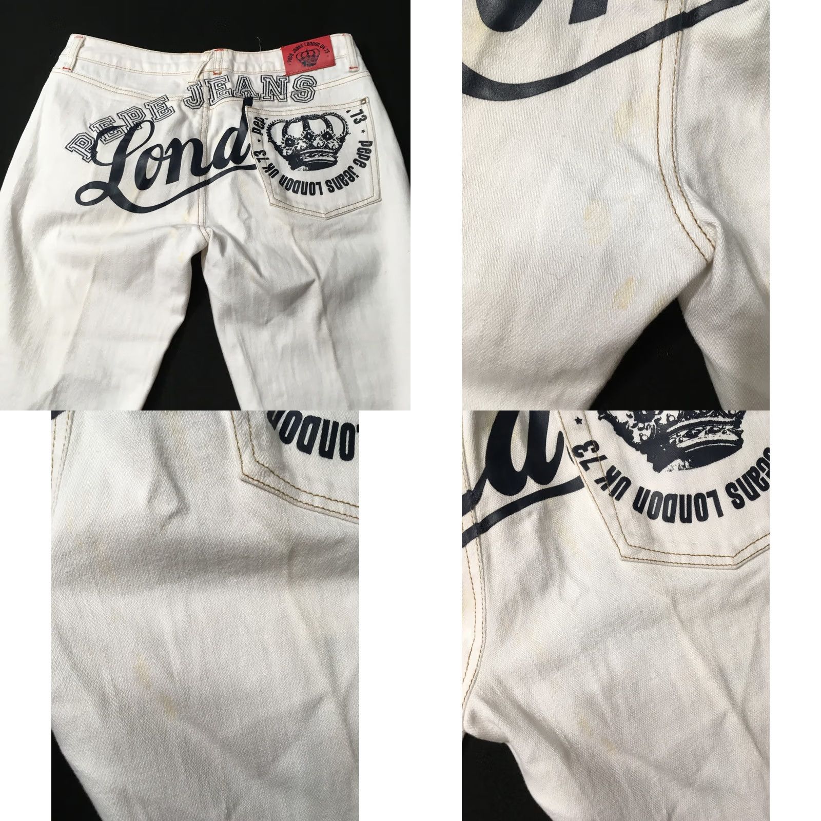 Pepe Jeans London Jeans White 30 Classic Wide-Leg Embroidered 5 