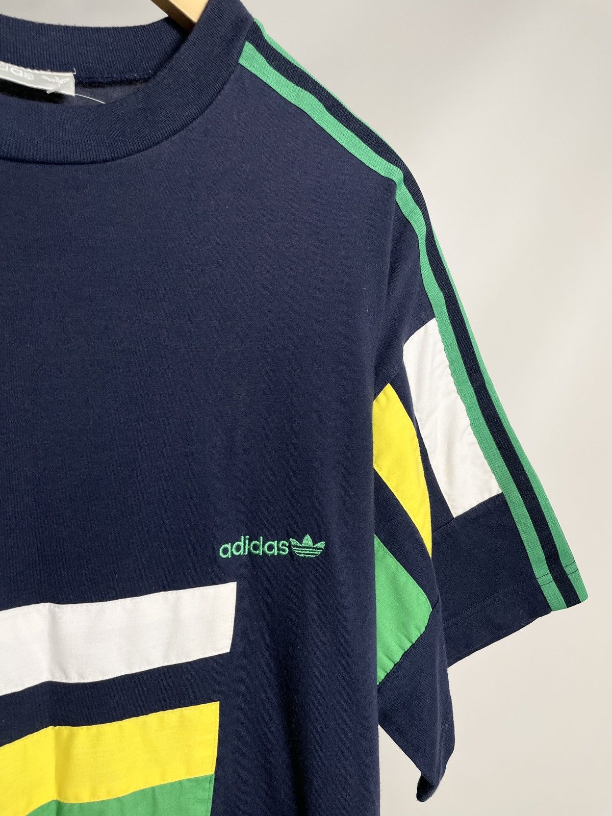 Adidas × Vintage 🦖VINTAGE 🦖 Adidas Brasil Striped Blue Jersey eqt Tee shirt Size US L / EU 52-54 / 3 - 4 Thumbnail