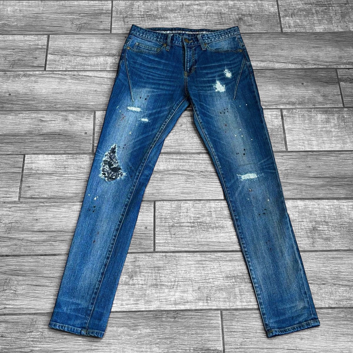NUMBER (N)INE×LOVELESS ジーンズ　デニム M L] Number Nine x Loveless Distressed Denim Jeans Indigo