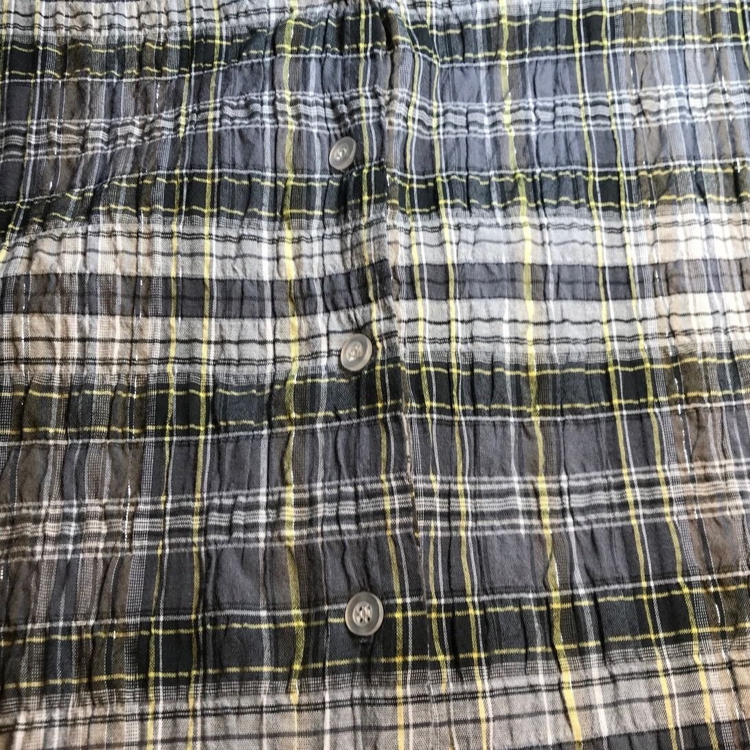 Other Plaid Collared V-neck Short Sleeve Women Shirt XXL Size XXL / US 16-18 / IT 52-54 - 4 Thumbnail