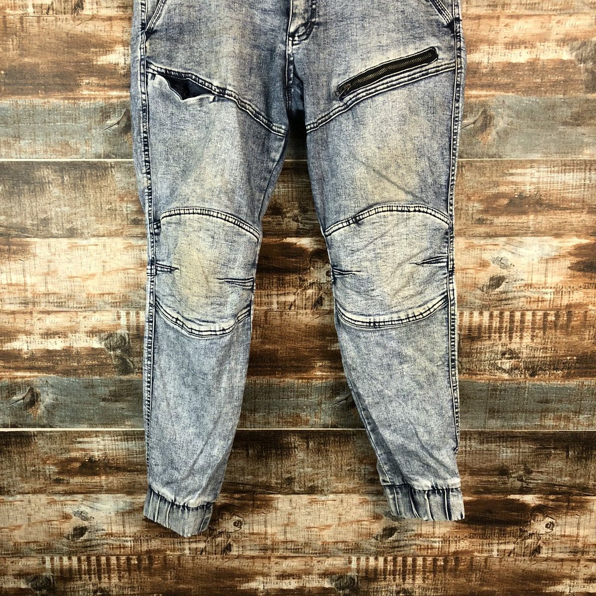 Japanese Brand Field Core Blue Denim utility tactical jogger Pants #A2173 Size US 32 / EU 48 - 3 Thumbnail