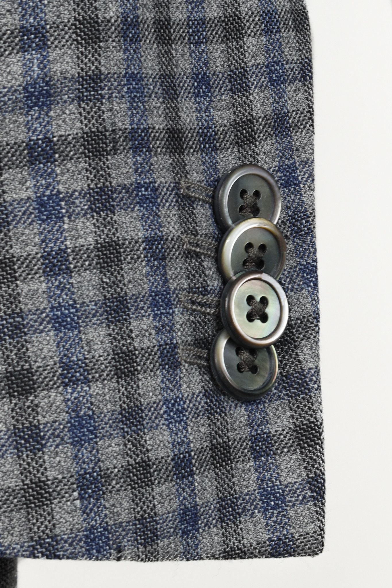 Corneliani Corneliani Grey & Blue Plaid Two-Button Blazer Size 50R - 5 Thumbnail