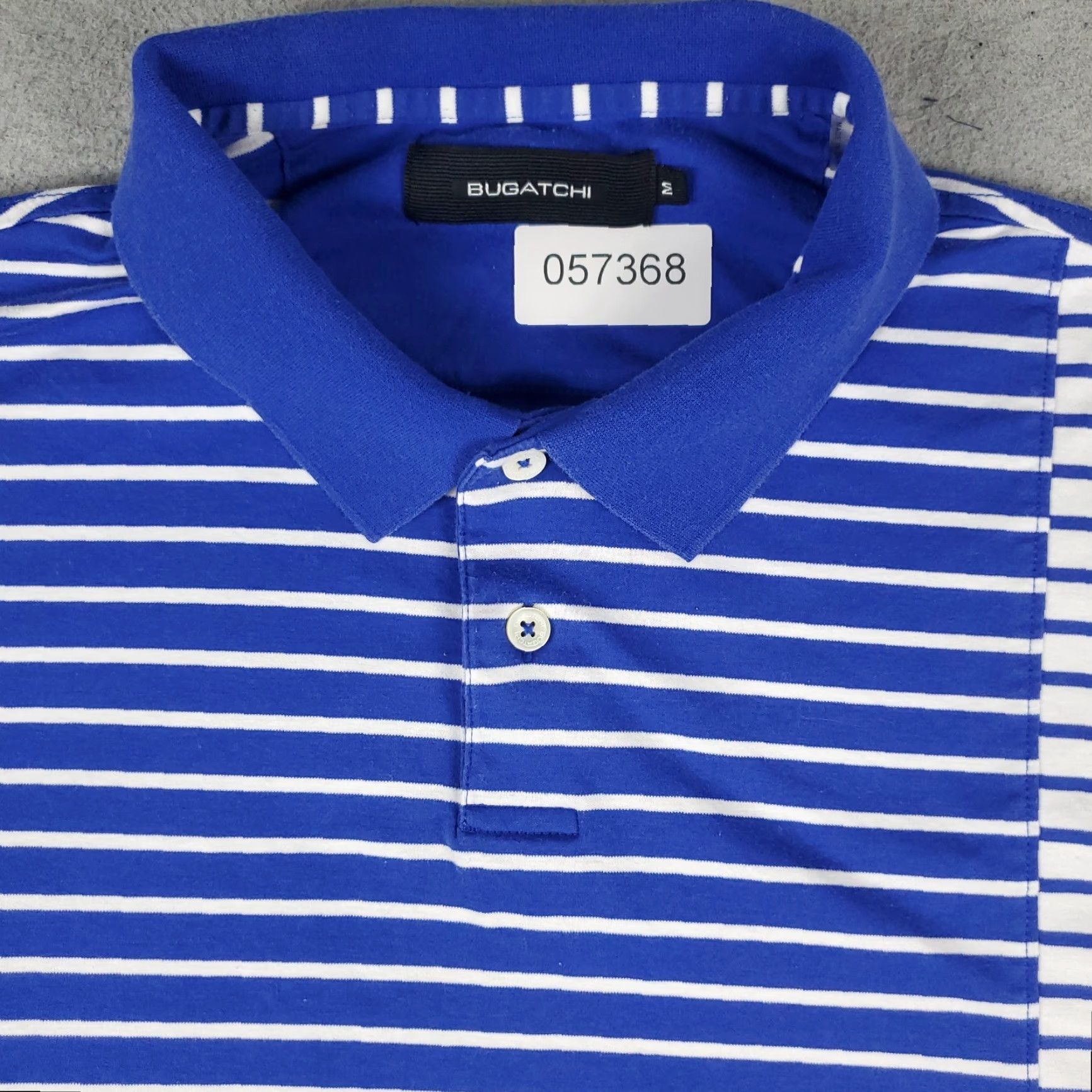 BUGATCHI BUGATCHI Polo Shirt Men Size M Blue Striped Short Sleeve Casual Classic Knit Polo Shirt Men’s Medium Blue Size US M / EU 48-50 / 2 - 2 Thumbnail