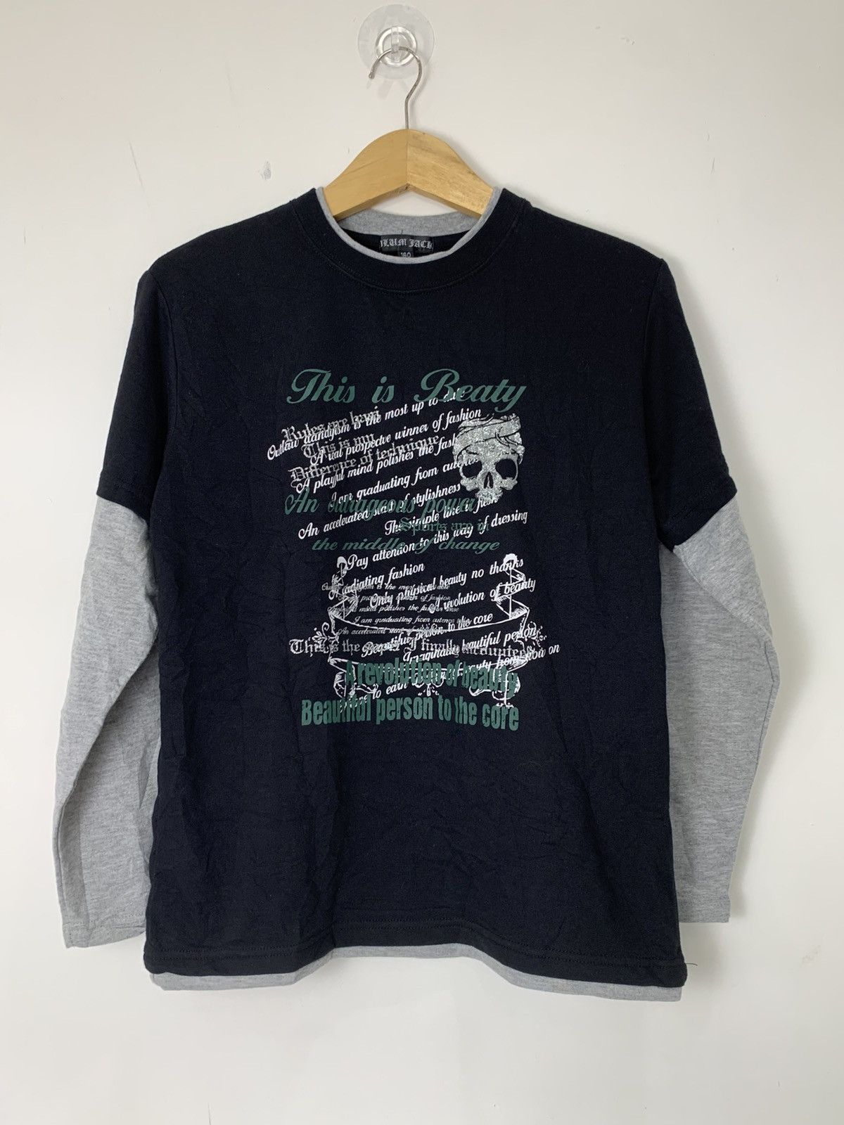 Japanese Brand y2k double layer longsleeve poem japan Size US S / EU 44-46 / 1 - 2 Thumbnail