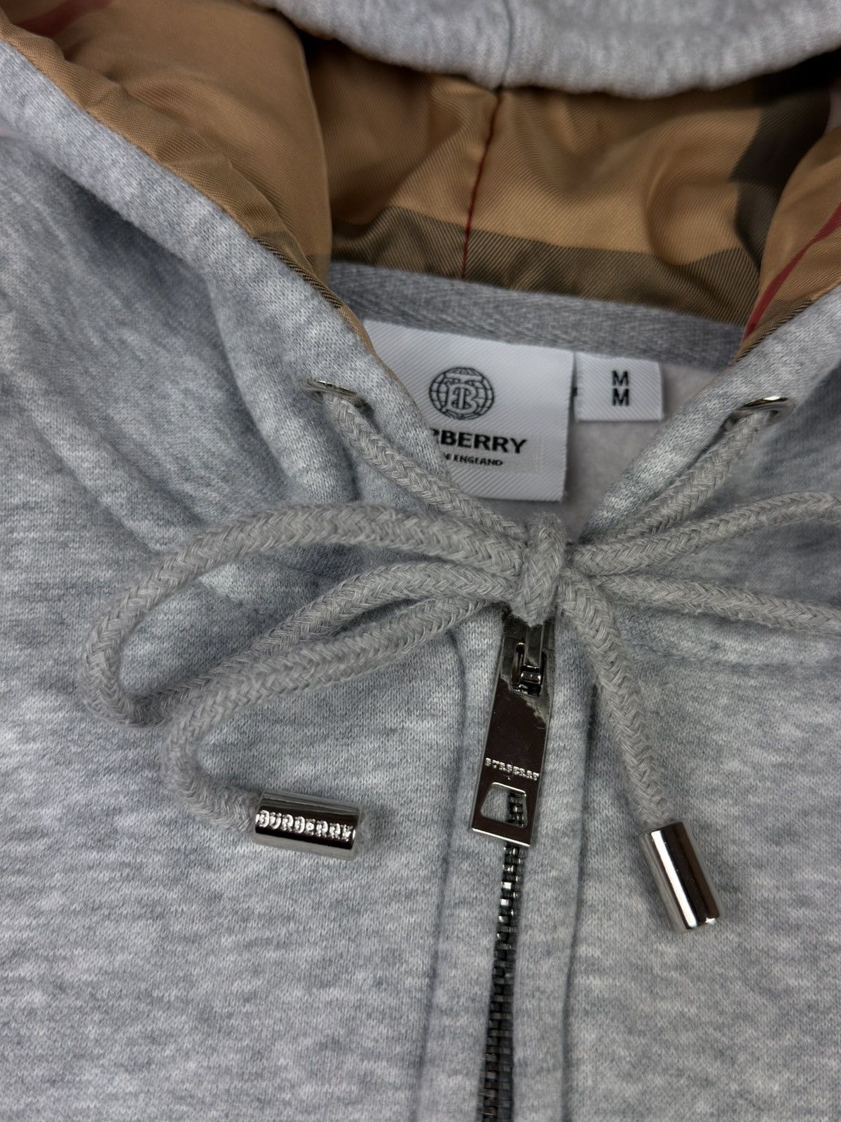 Burberry Burberry Women's Grey Zip Up Hoodie Sweatshirt Size M Size M / US 6-8 / IT 42-44 - 5 Thumbnail