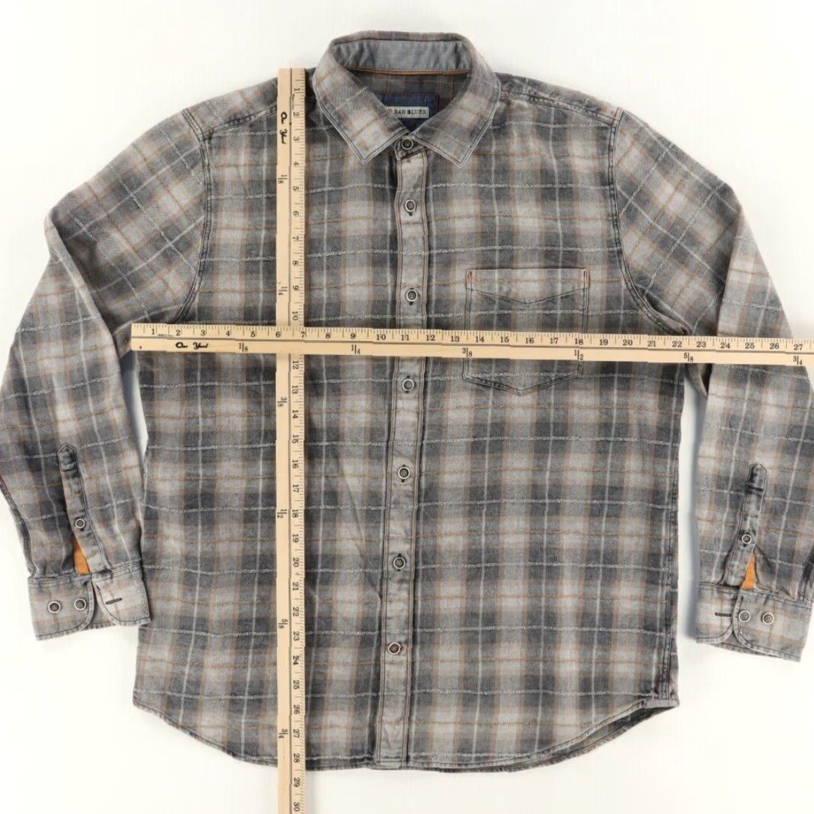 Vintage 32 Bar Blues Cotton Plaid Long Sleeve Button Up Shirt Gray Men's L Size US L / EU 52-54 / 3 - 3 Thumbnail